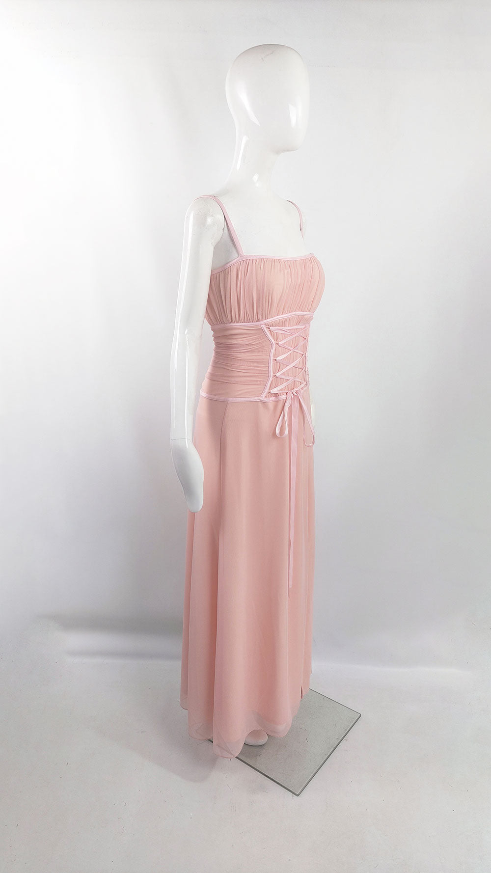 Tadashi Shoji Vintage Pink Mesh Corset Dress