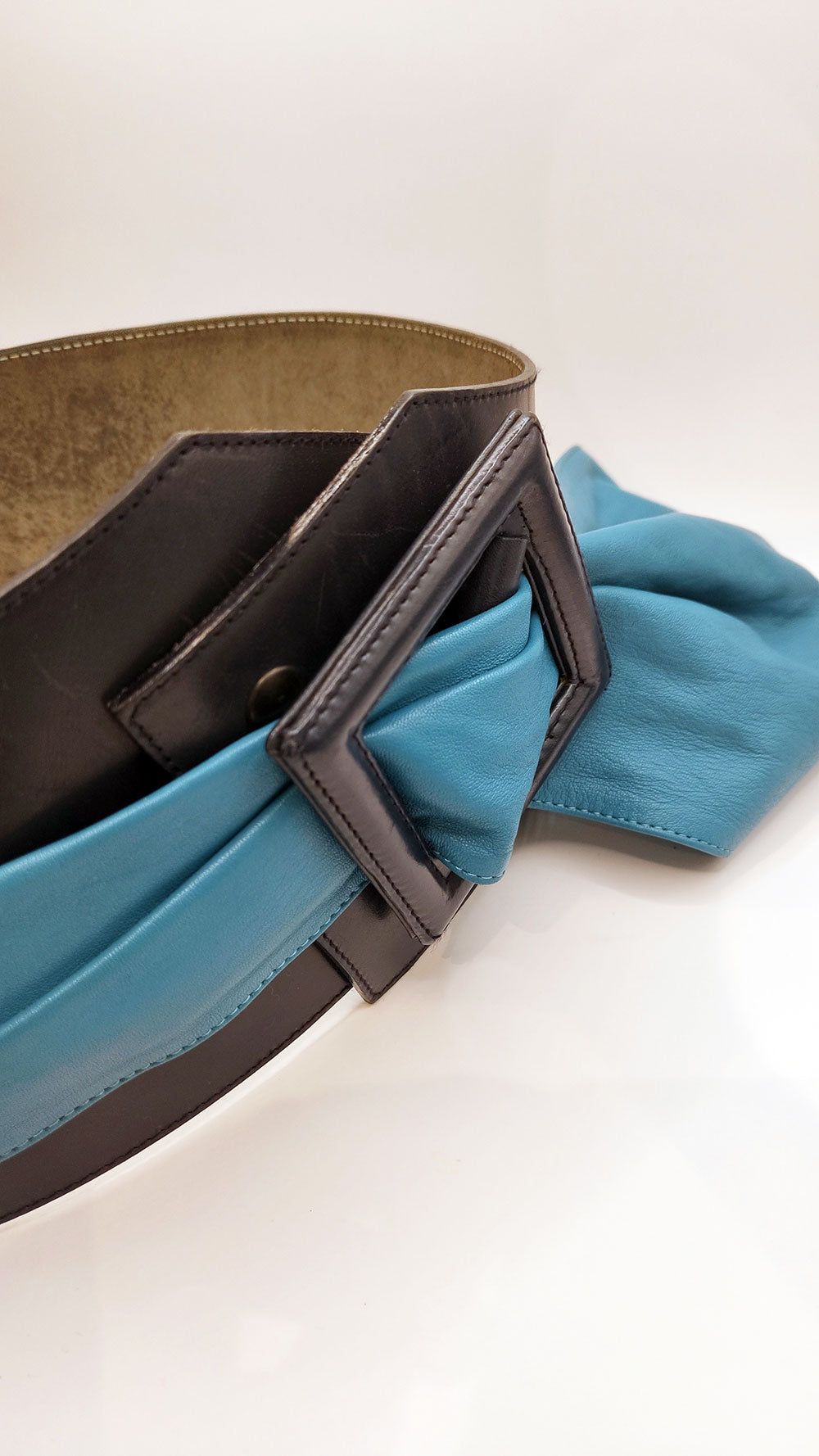Byblos Vintage Wide Leather Structured Belt, 1980s
