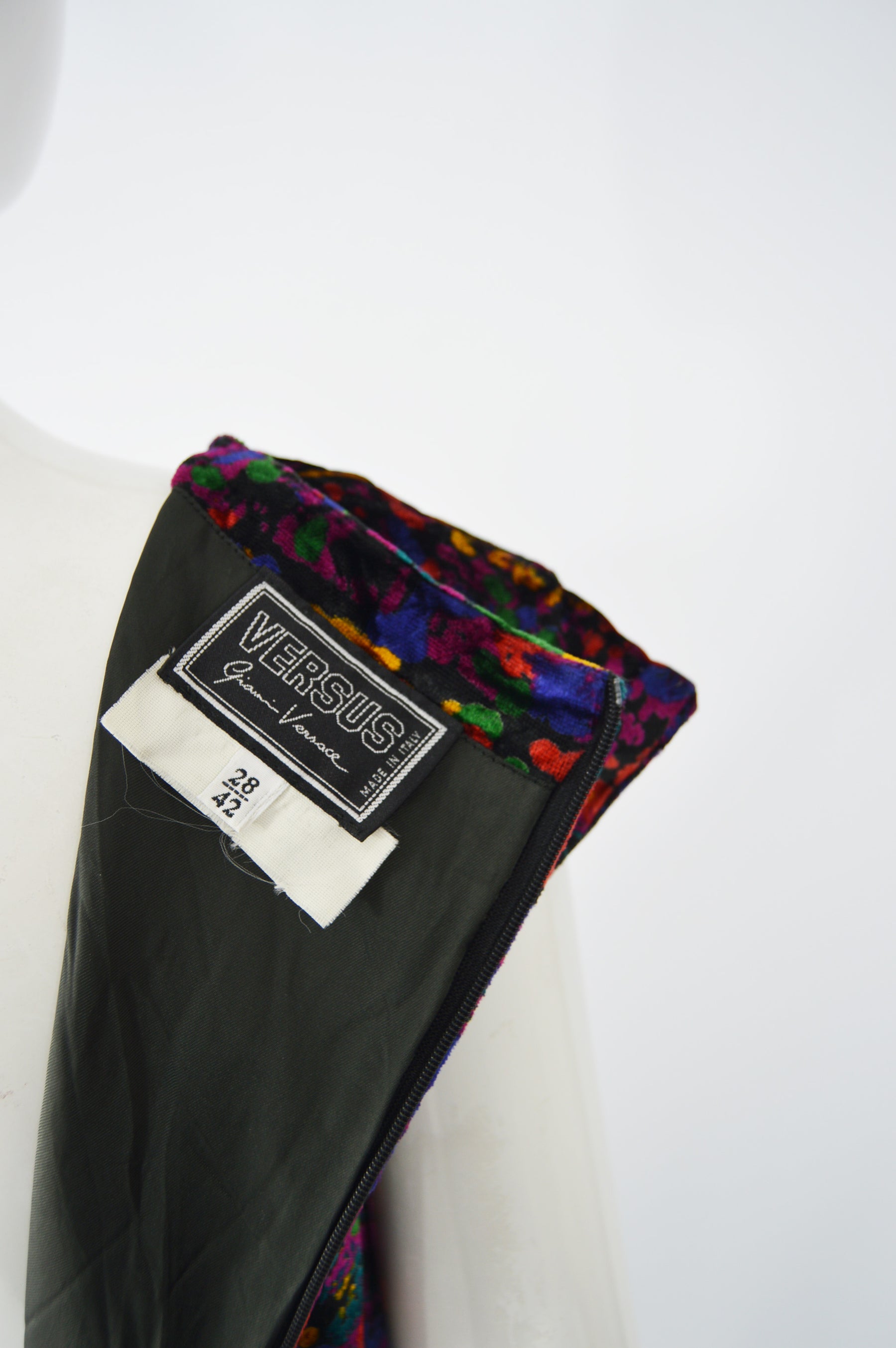 Versace Versus Vintage Abstract Kaleidoscopic Velvet Dress, 1990s