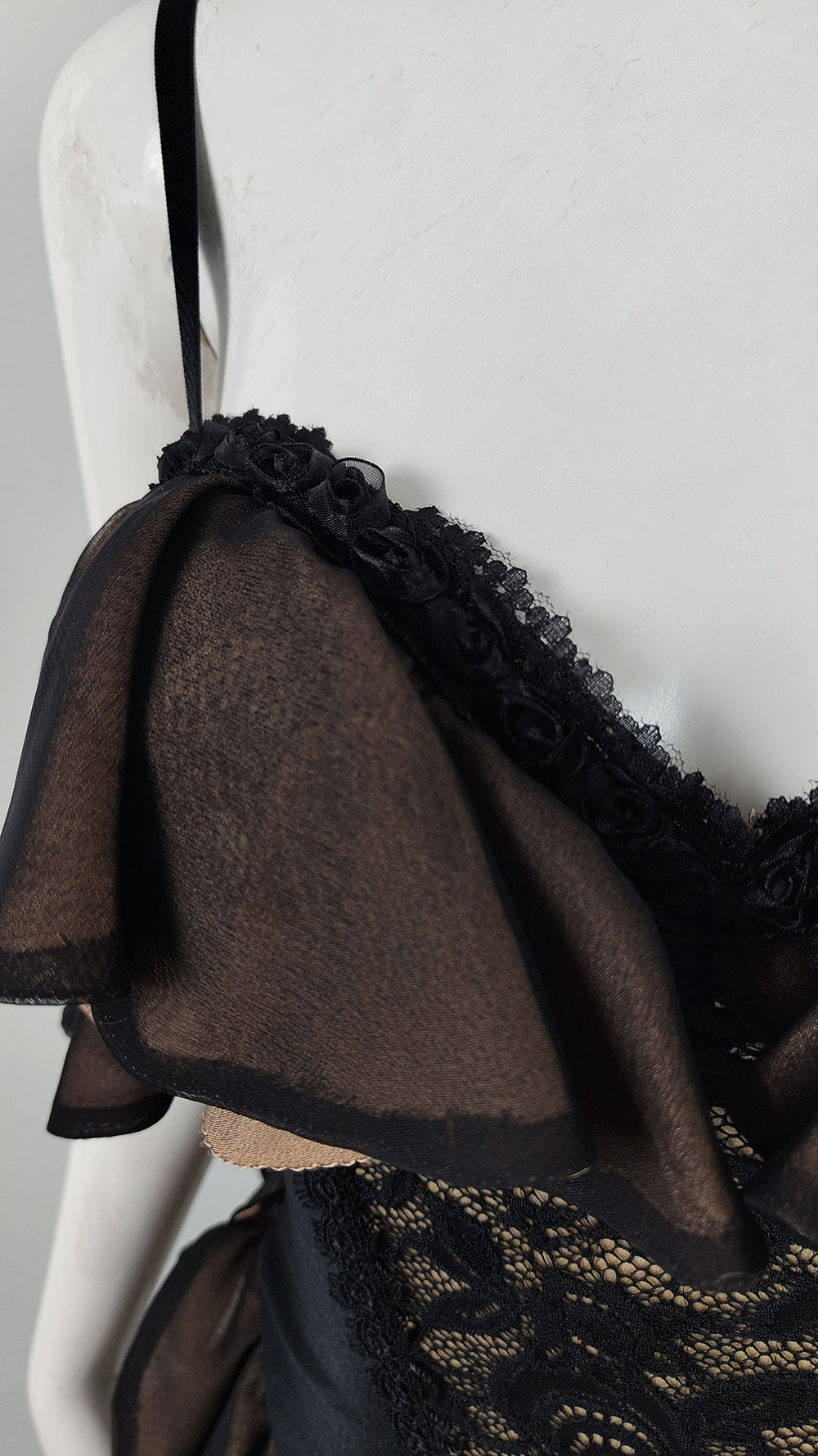 Catwalk Collection Vintage Black Lace & Satin Corset Dress