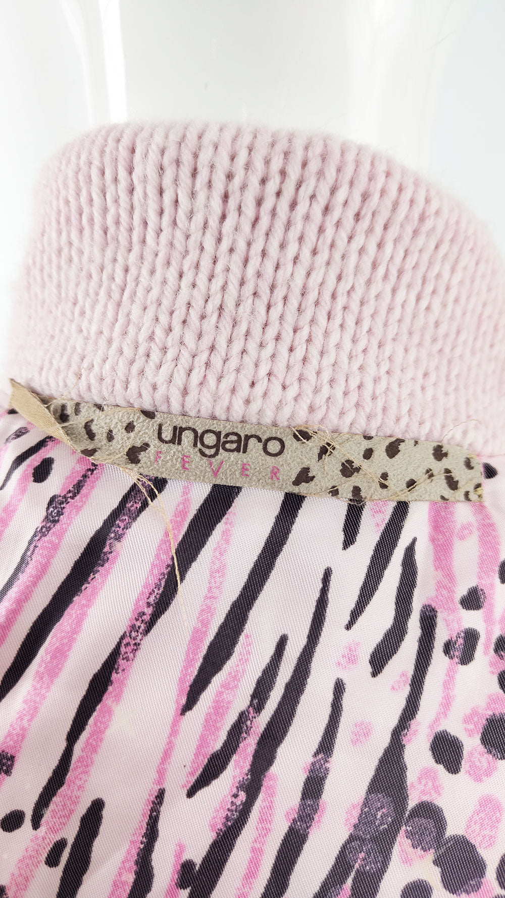 Emanuel Ungaro Vintage Y2k Pastel Pink Knit Jacket