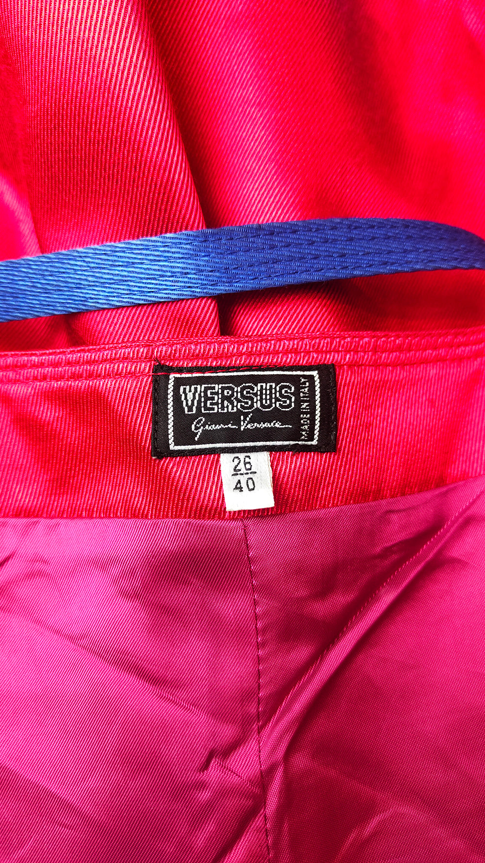 Vintage Versus by Versace Reddish Pink & Blue Mini Dress, 1990s