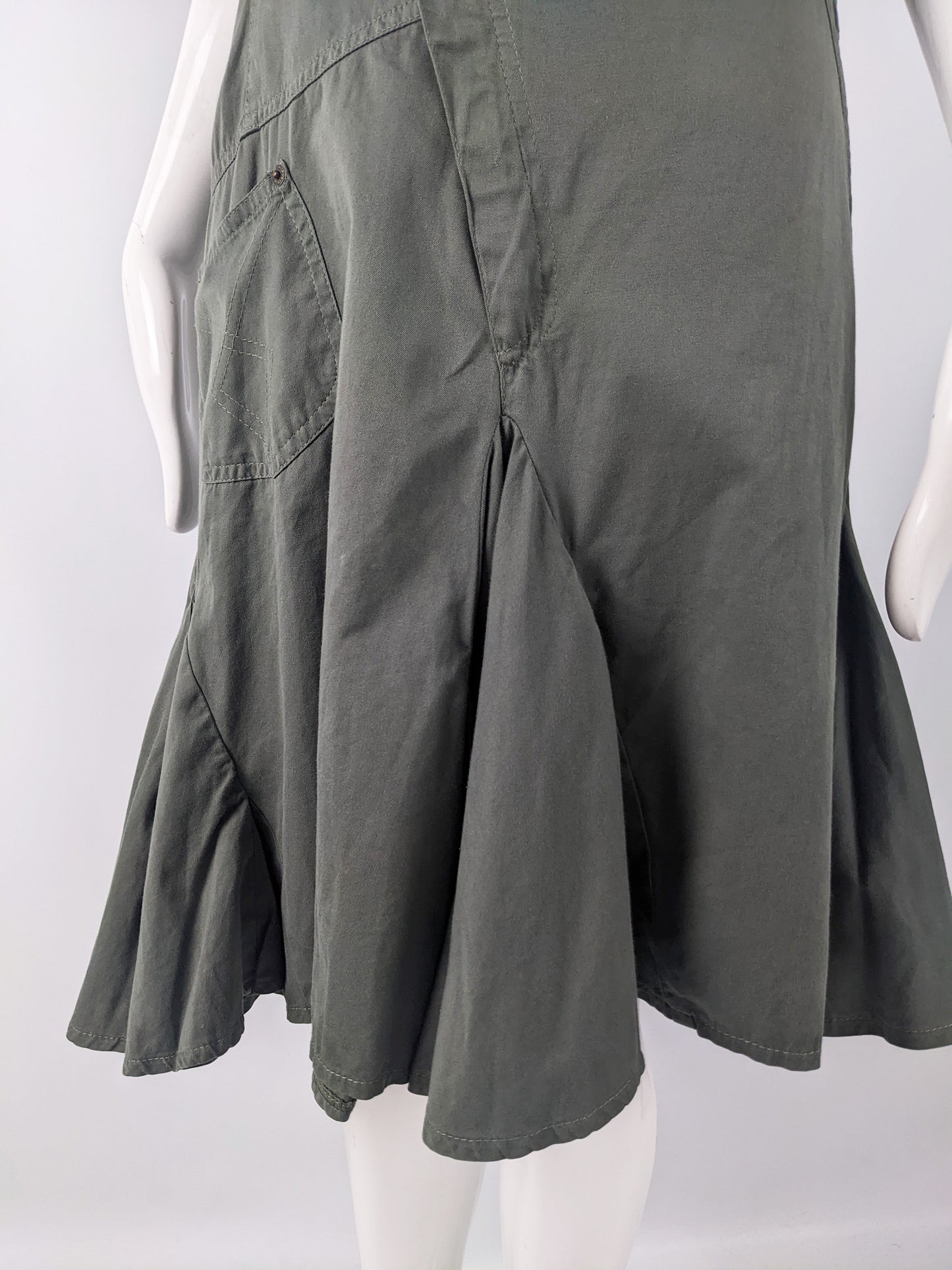 Plein Sud Vintage Green Asymmetrical Cotton Dress