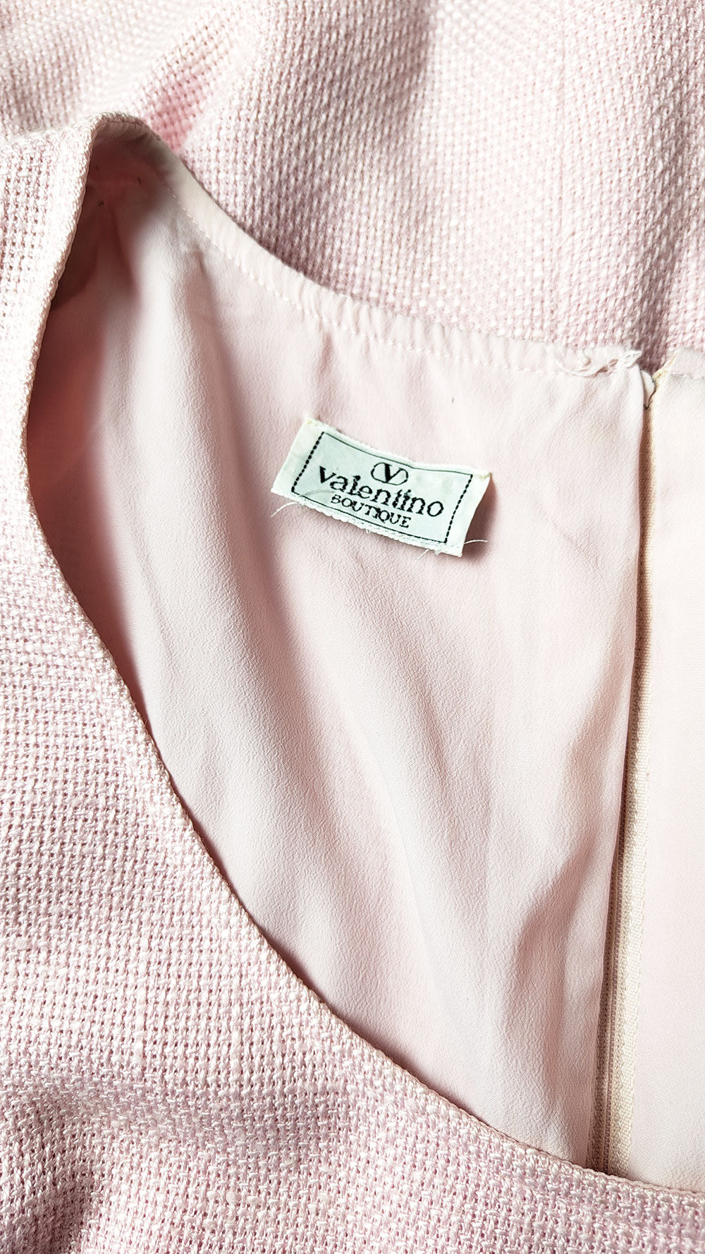 Valentino Vintage Womens Pink Linen Dress, 1980s