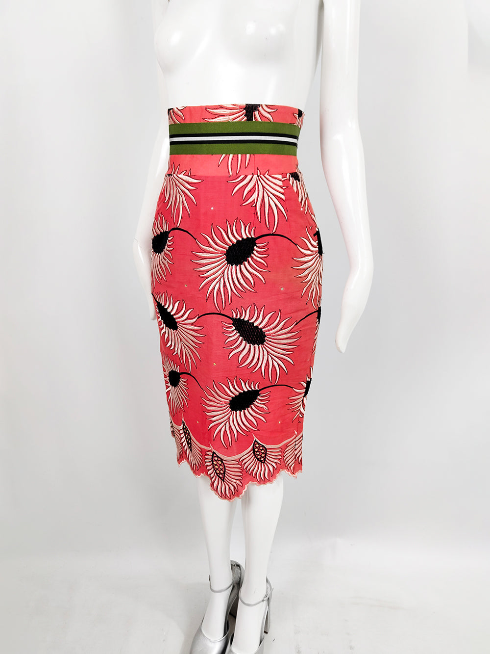 Stella Jean Preowned Embroidered Ultra High Waist Skirt