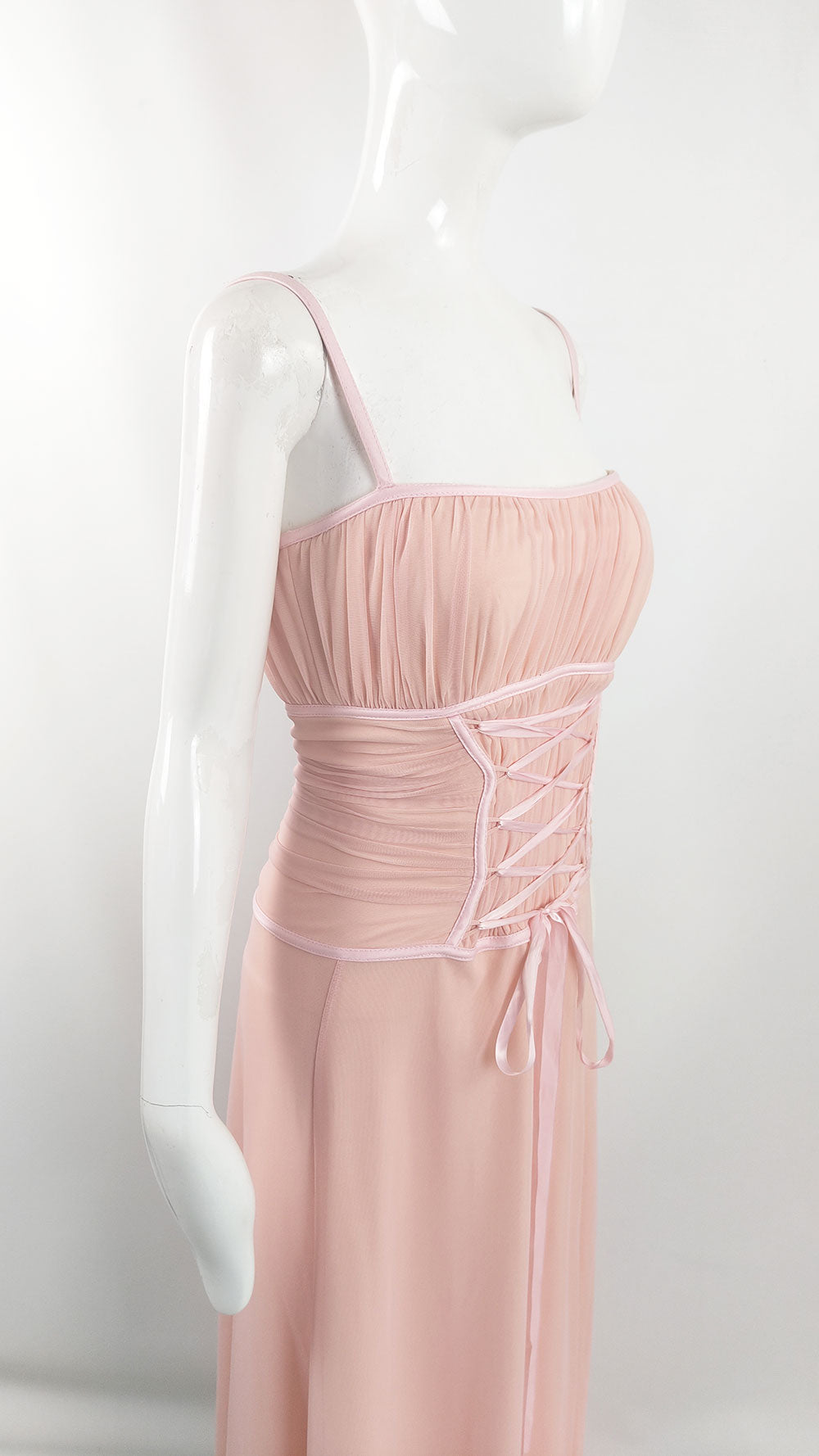 Tadashi Shoji Vintage Pink Mesh Corset Dress