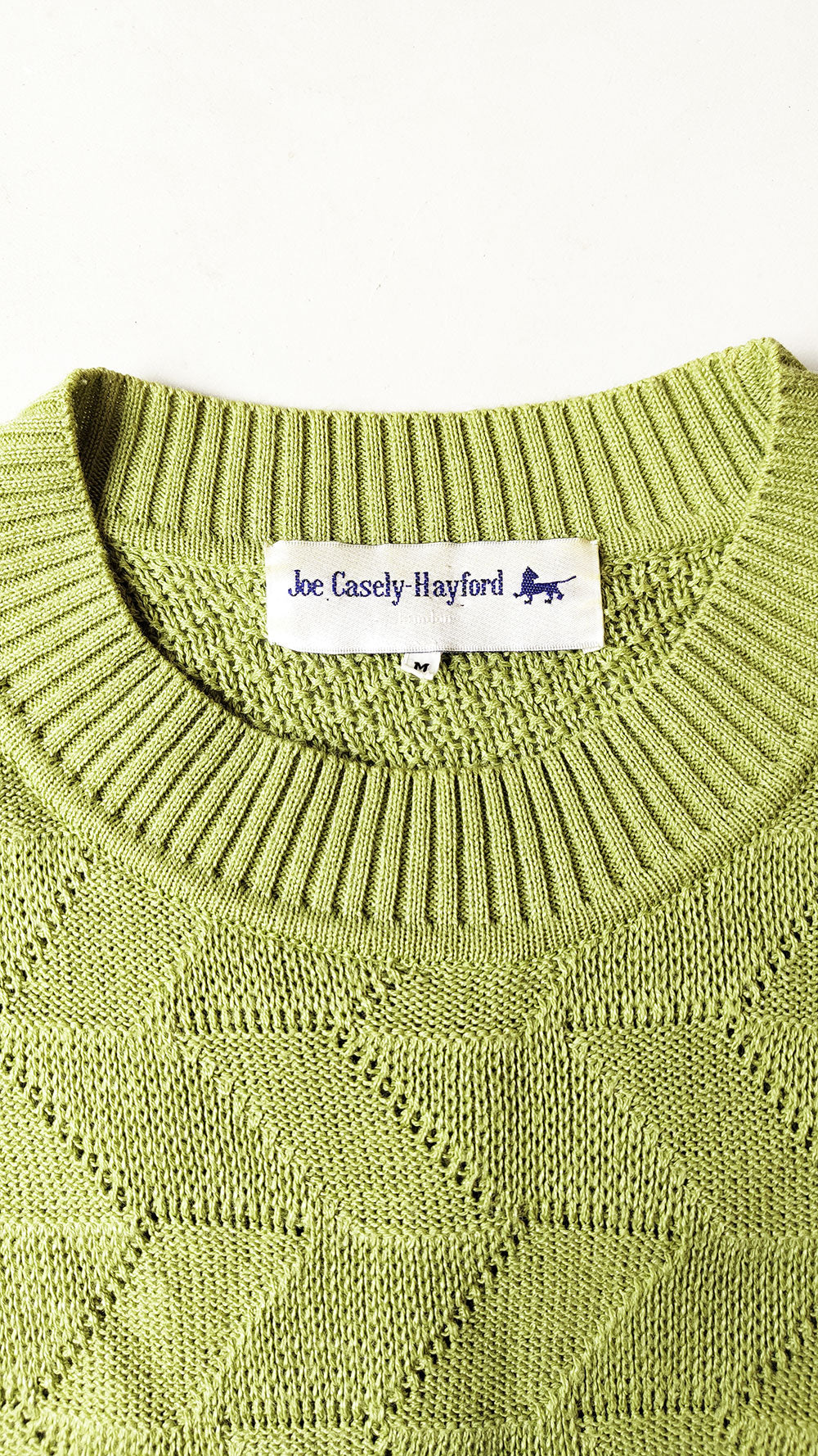 Joe Casely Hayford Vintage Mens Lime Green Avant Garde Knit Shirt