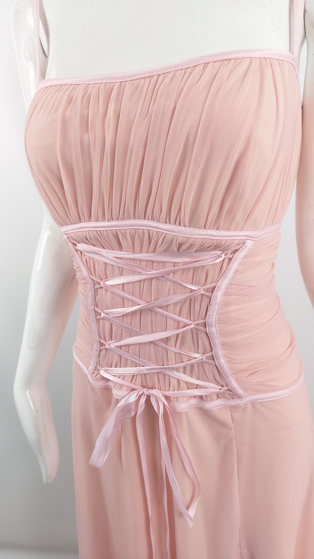 Tadashi Shoji Vintage Pink Mesh Corset Dress