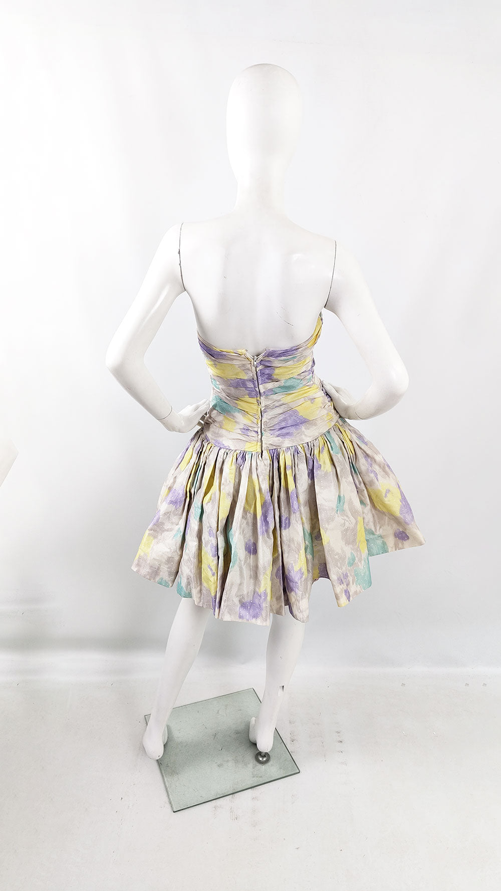 Jacques Azagury Vintage Pure Silk Pleated Evening Dress, 1980s