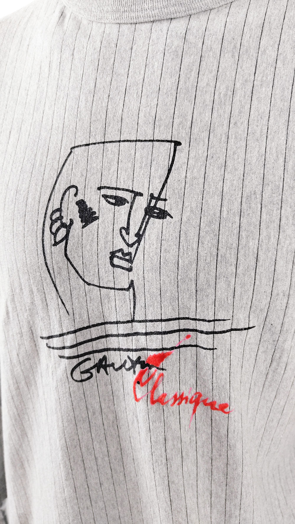Jean Paul Gaultier Vintage Mens Grey Long Sleeve T Shirt, 1990s