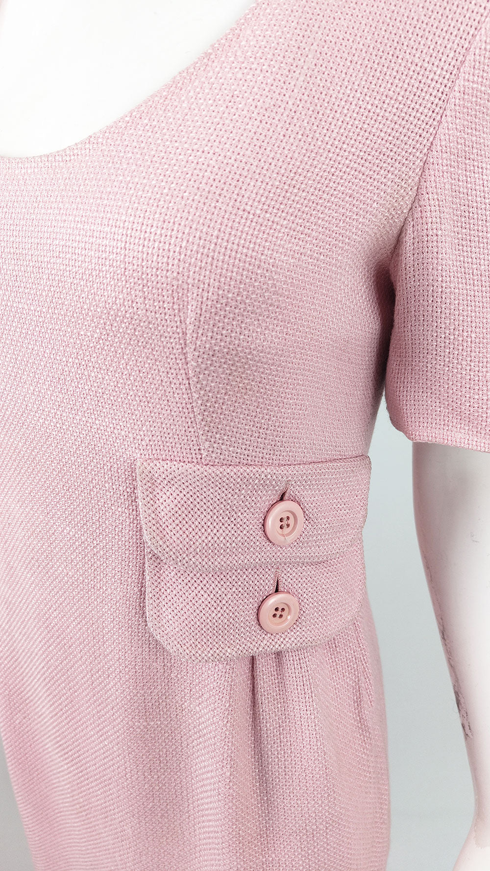 Valentino Vintage Womens Pink Linen Dress, 1980s
