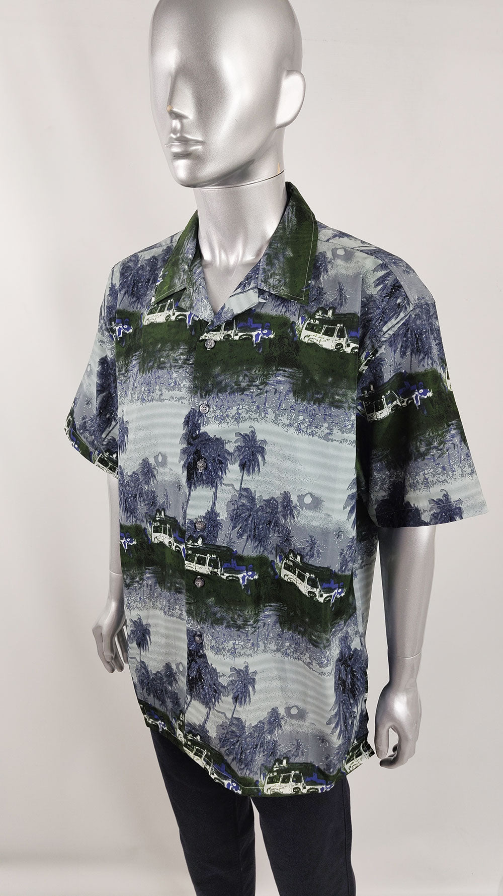 South Pole Vintage Mens Rave Hawaiian Shirt, 2000s