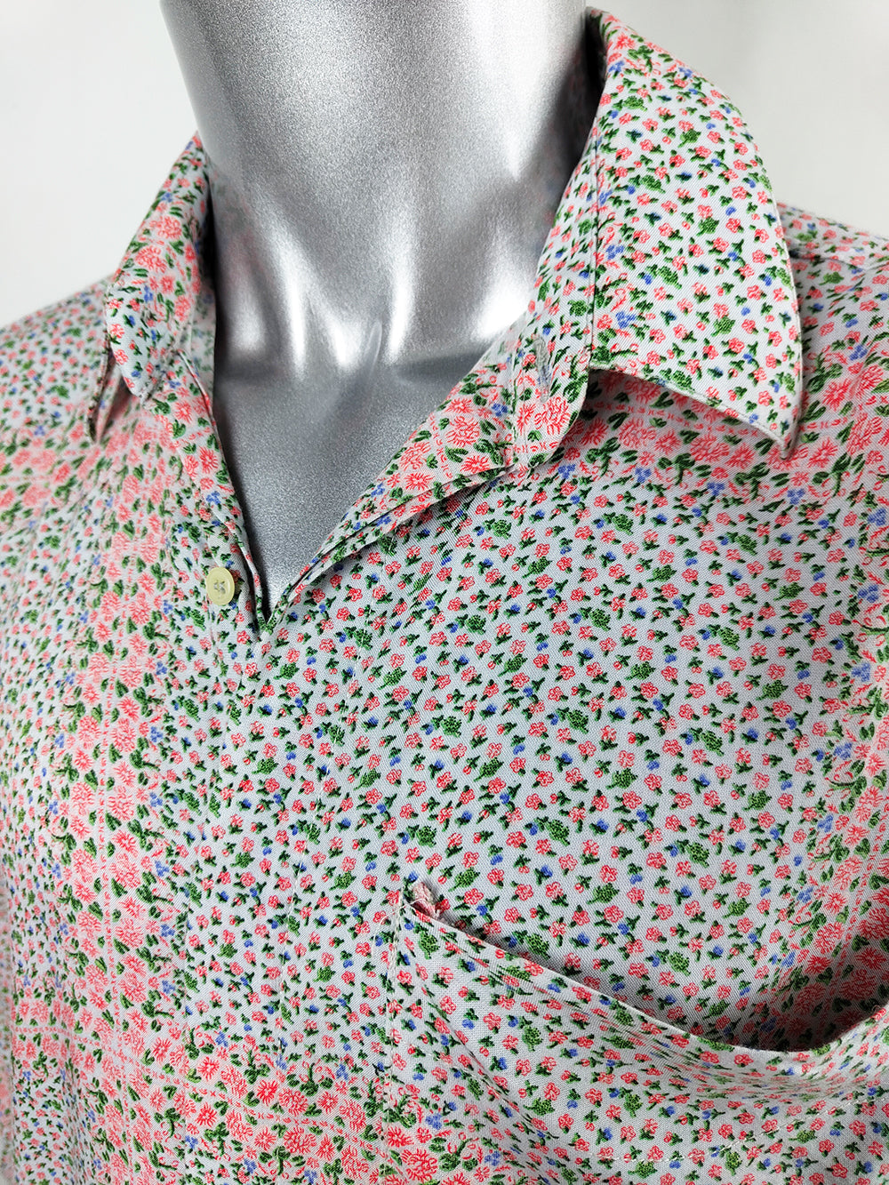Frattini Erre Vintage Men's Flowy Italian Floral Print Shirt, 1990s