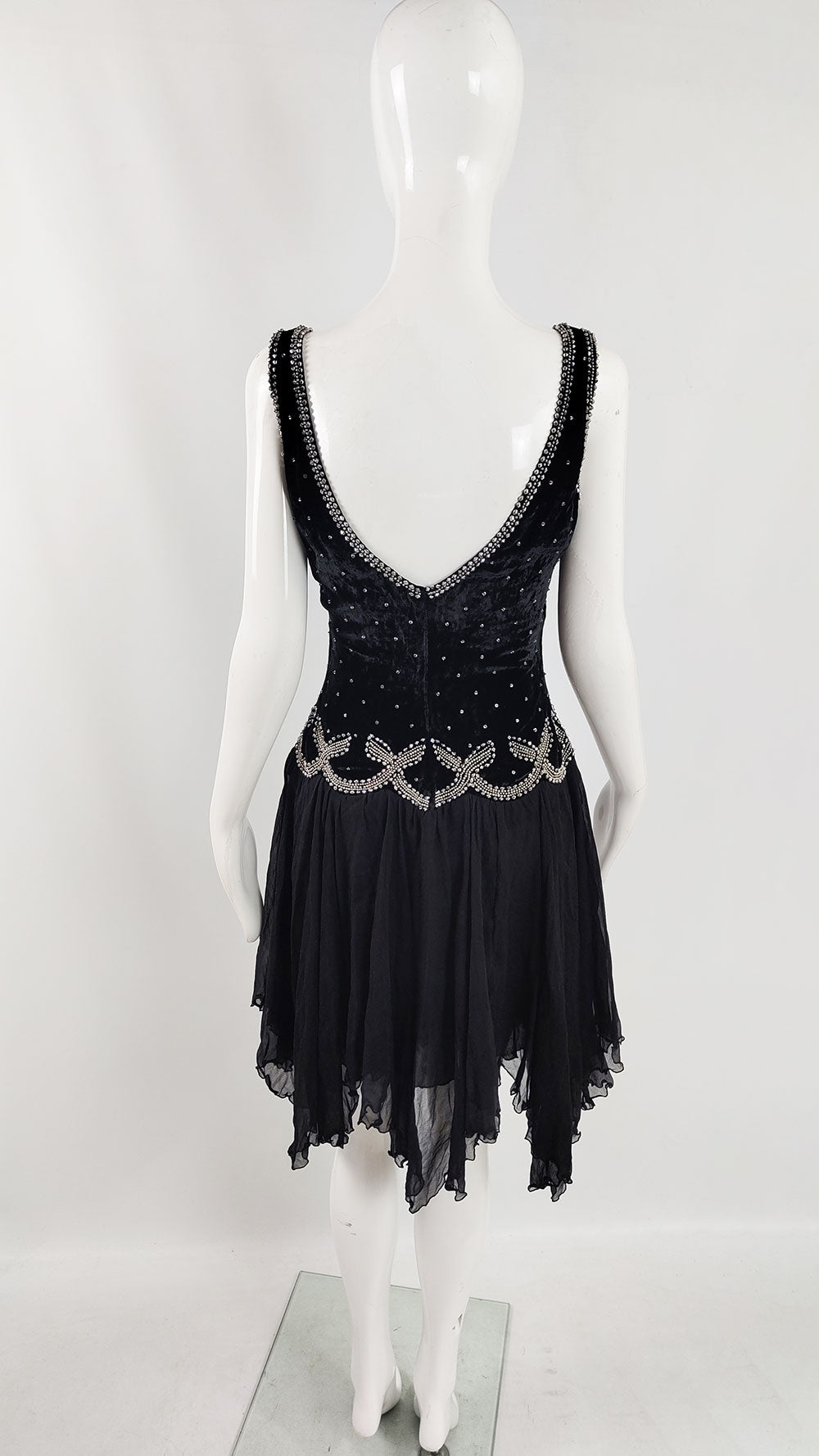 Blumarine Couture Vintage Silk Velvet & Chiffon Evening Dress