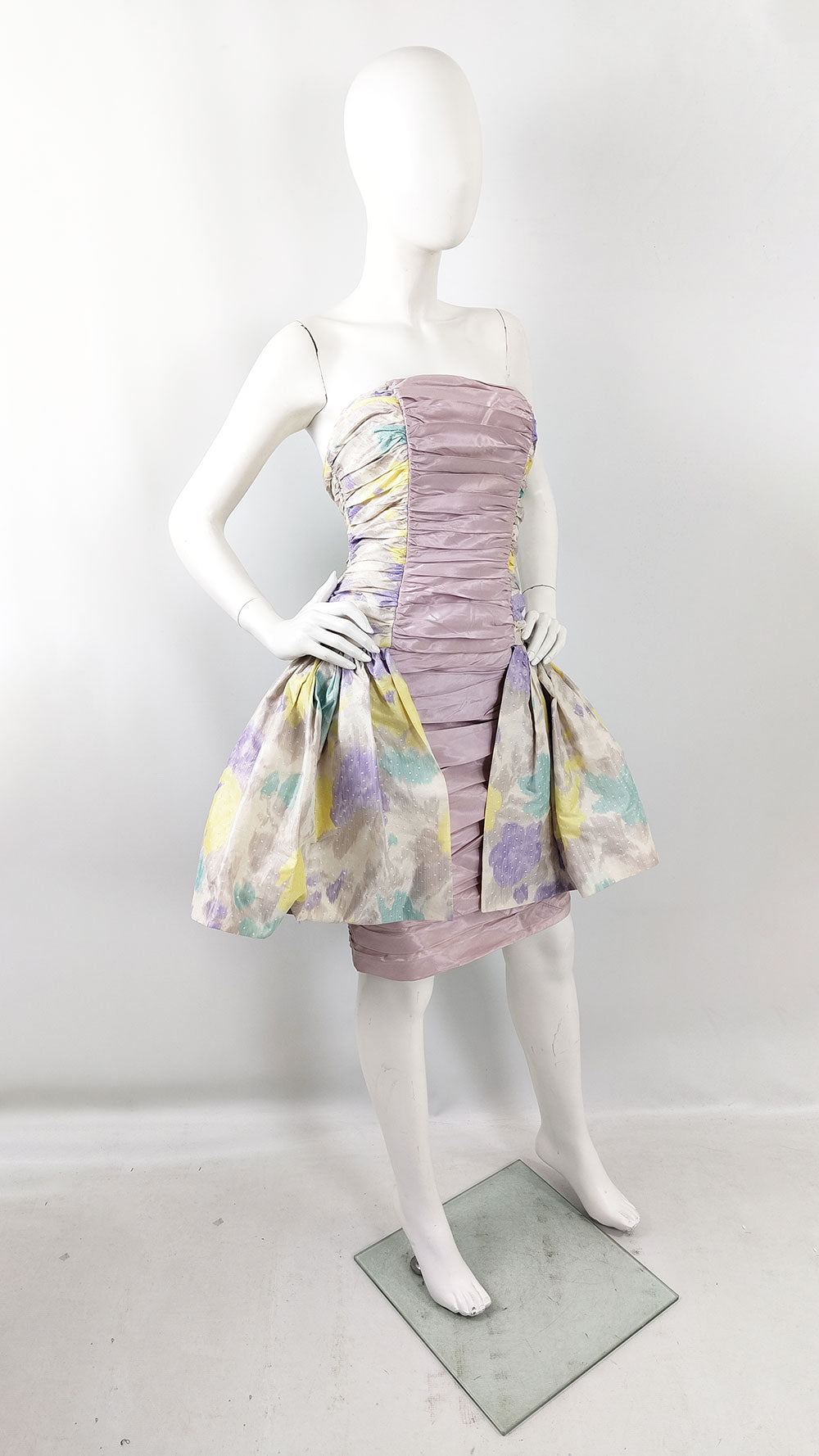Jacques Azagury Vintage Pure Silk Pleated Evening Dress, 1980s