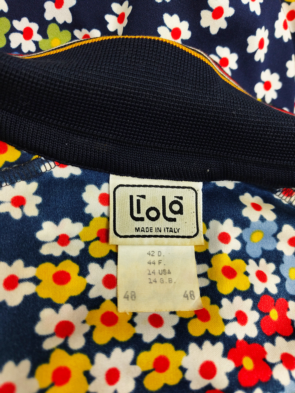 Liola Vintage Italian Women's Daisy Print Blouson Top, 1980s