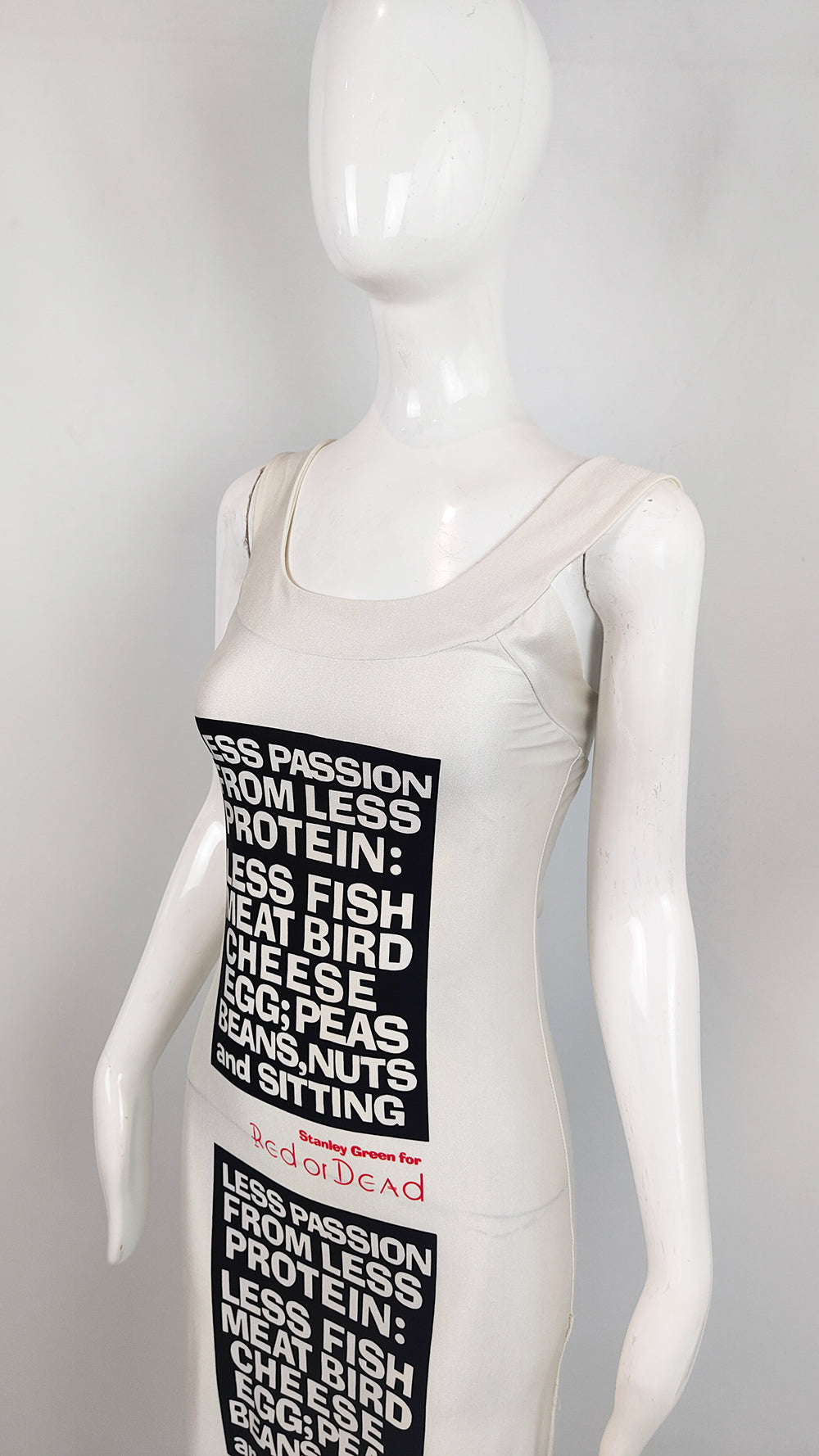 Red or Dead Vintage 'Less Passion from Less Protein' Maxi Dress, 1993