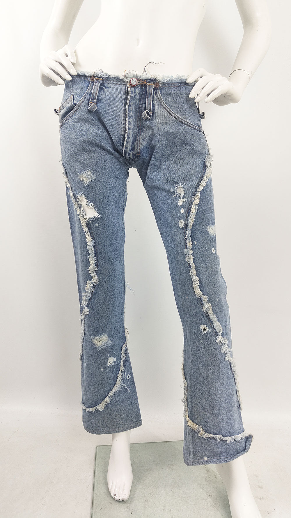 Andrew Mackenzie Vintage y2k Low Waist Distressed Jeans, 2000s
