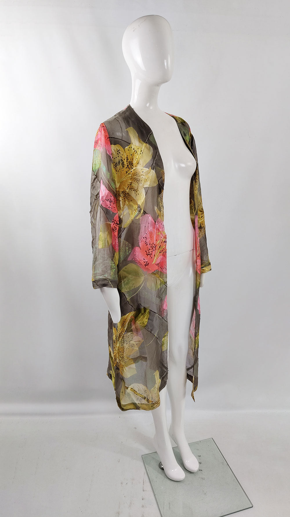 Helen Anderson Vintage Floral Chiffon Duster Jacket, 1980s