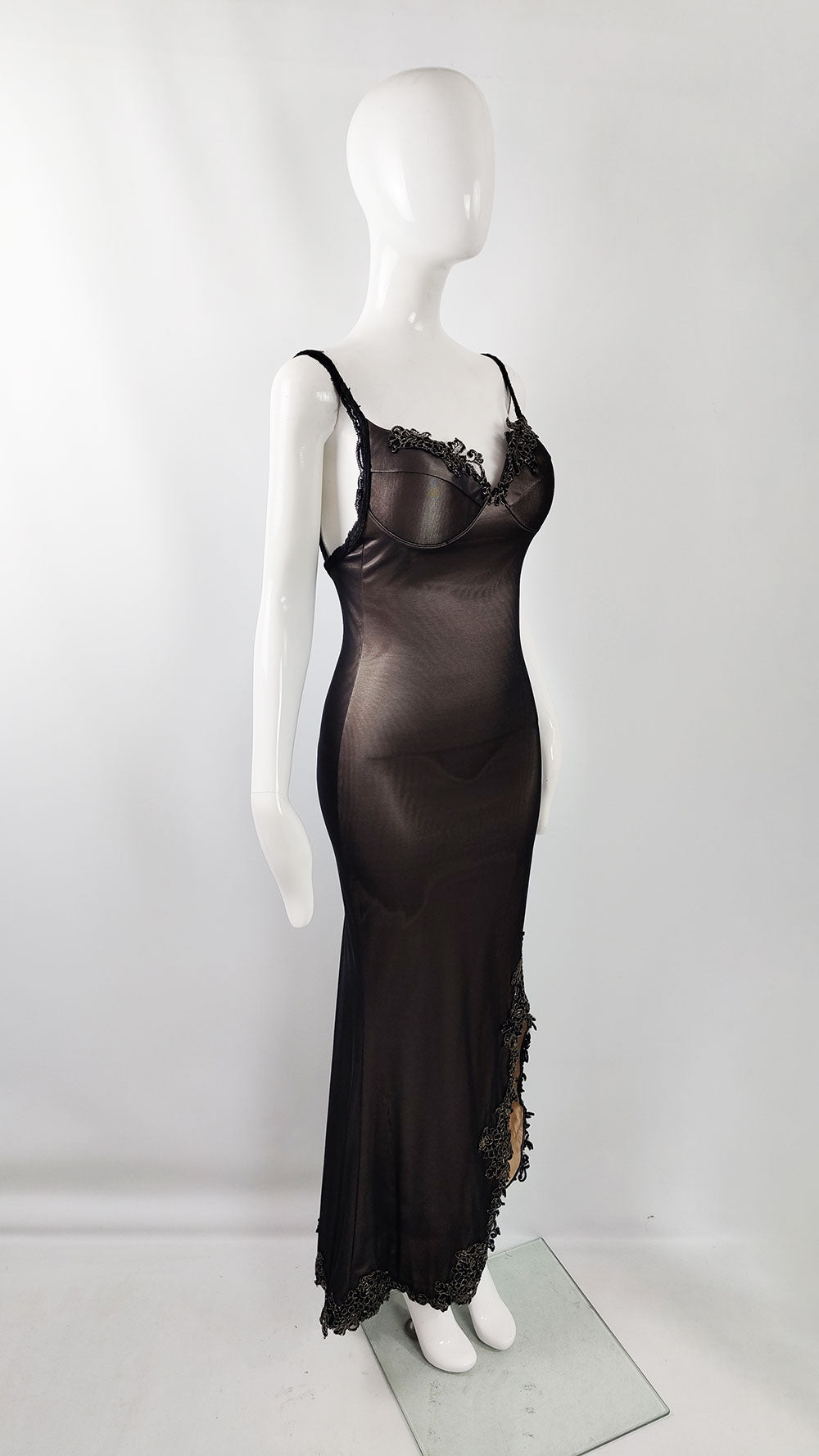 Catwalk Collection Vintage y2k Bodycon Maxi Dress Evening Gown