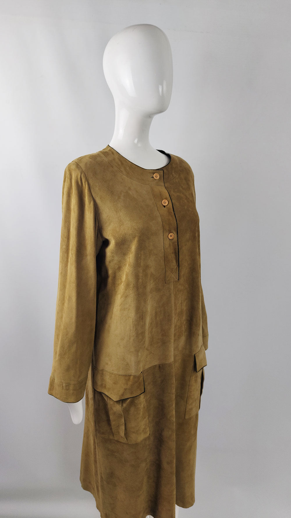 Mario Valentino Vintage Womens Suede Dress, 1980s