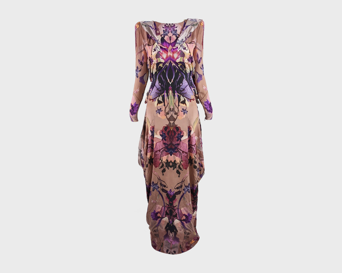 Preowned Kaleidoscope Print Maxi Silk Dress, Pre Fall 2010