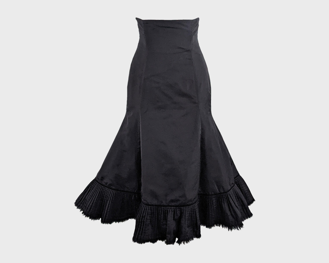 Preowned Black Ultra High Waist Structured Mermaid Skirt, A/W 2005