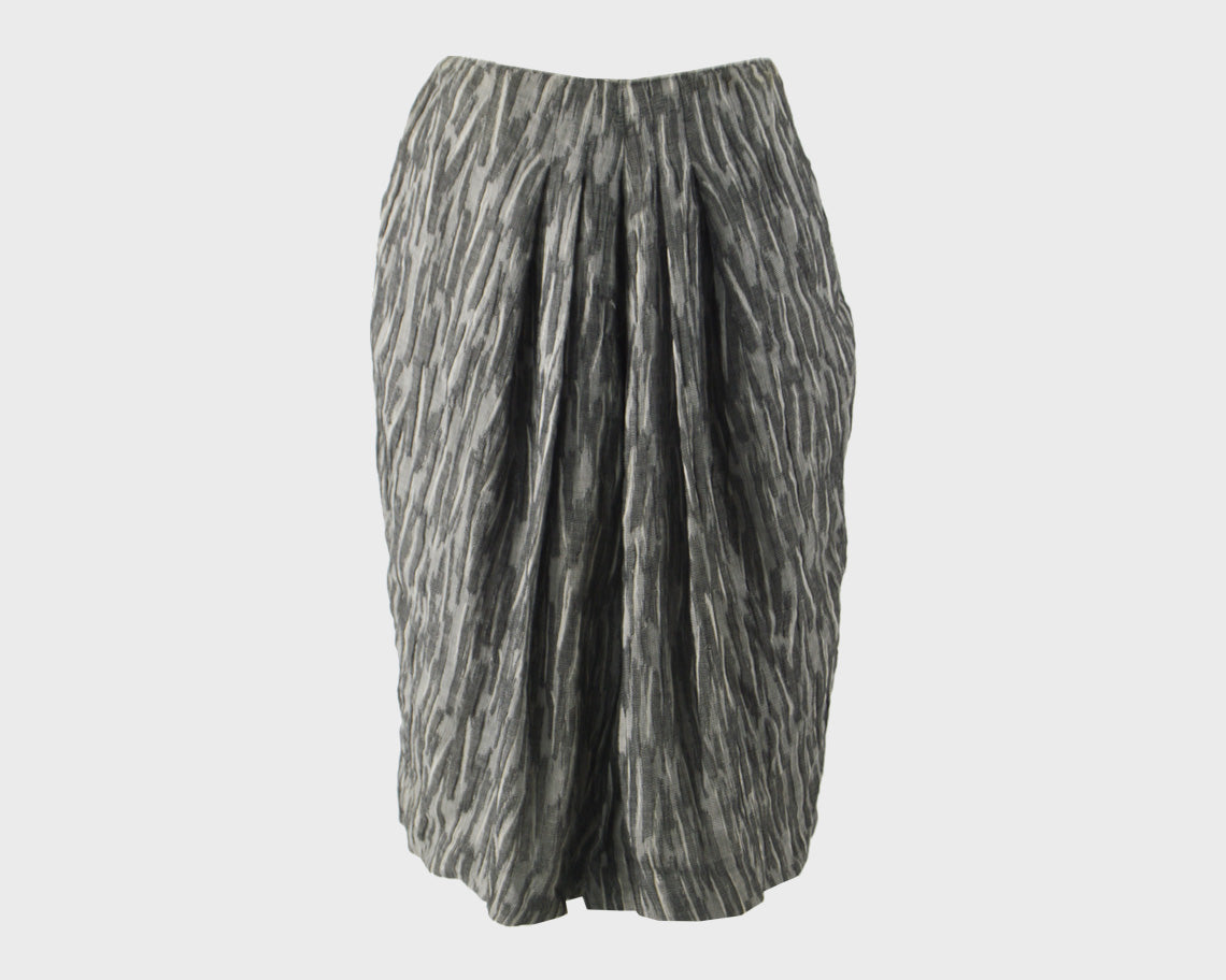 Vintage Textured Pleated Wool Gauze Skirt, 1990s