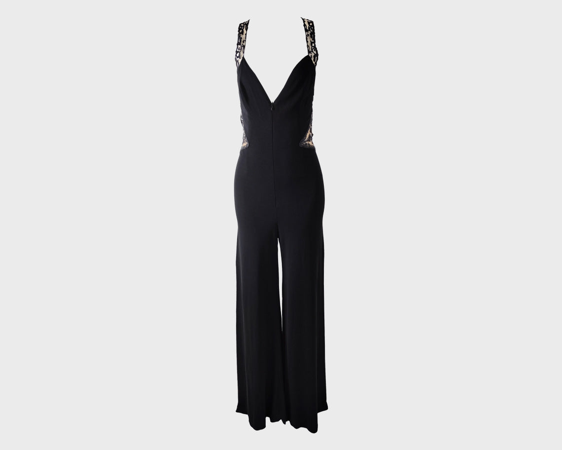 Jiki of Monte Carlo Vintage Wide Leg Floor Length Jumpsuit, 1990s