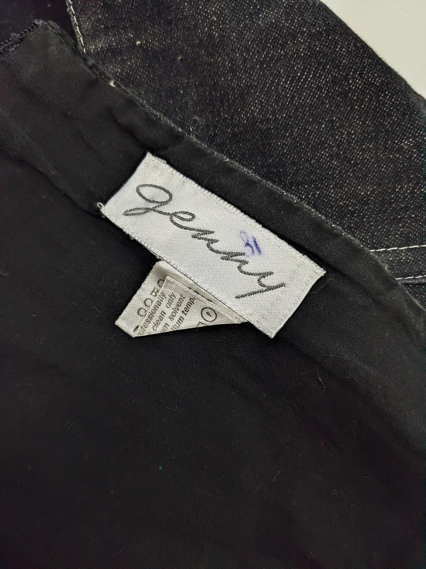 Genny Vintage Womens Black Denim Bustier Top, 1980s