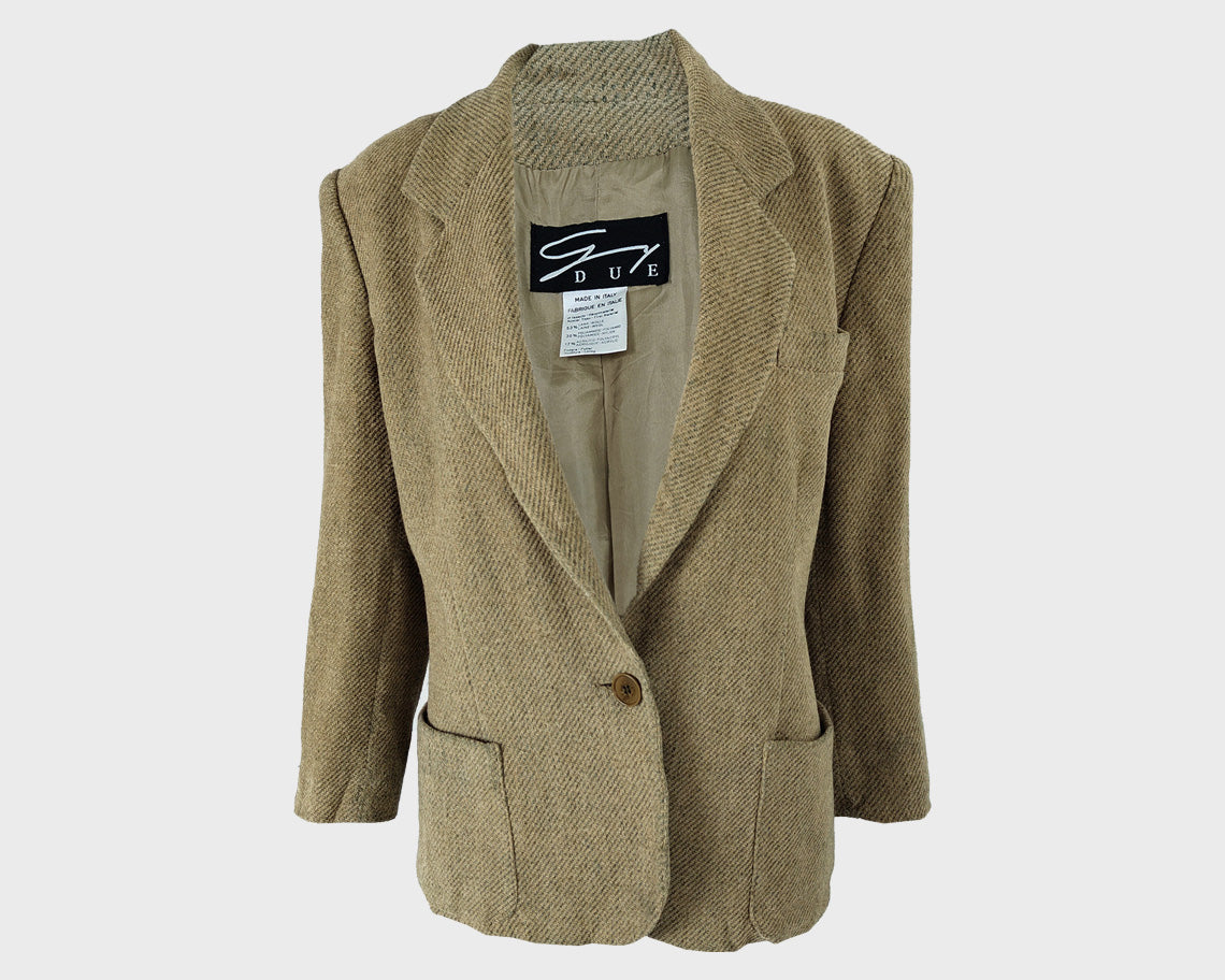 Genny Vintage Womens Wool Blend Blazer Jacket, 1980s