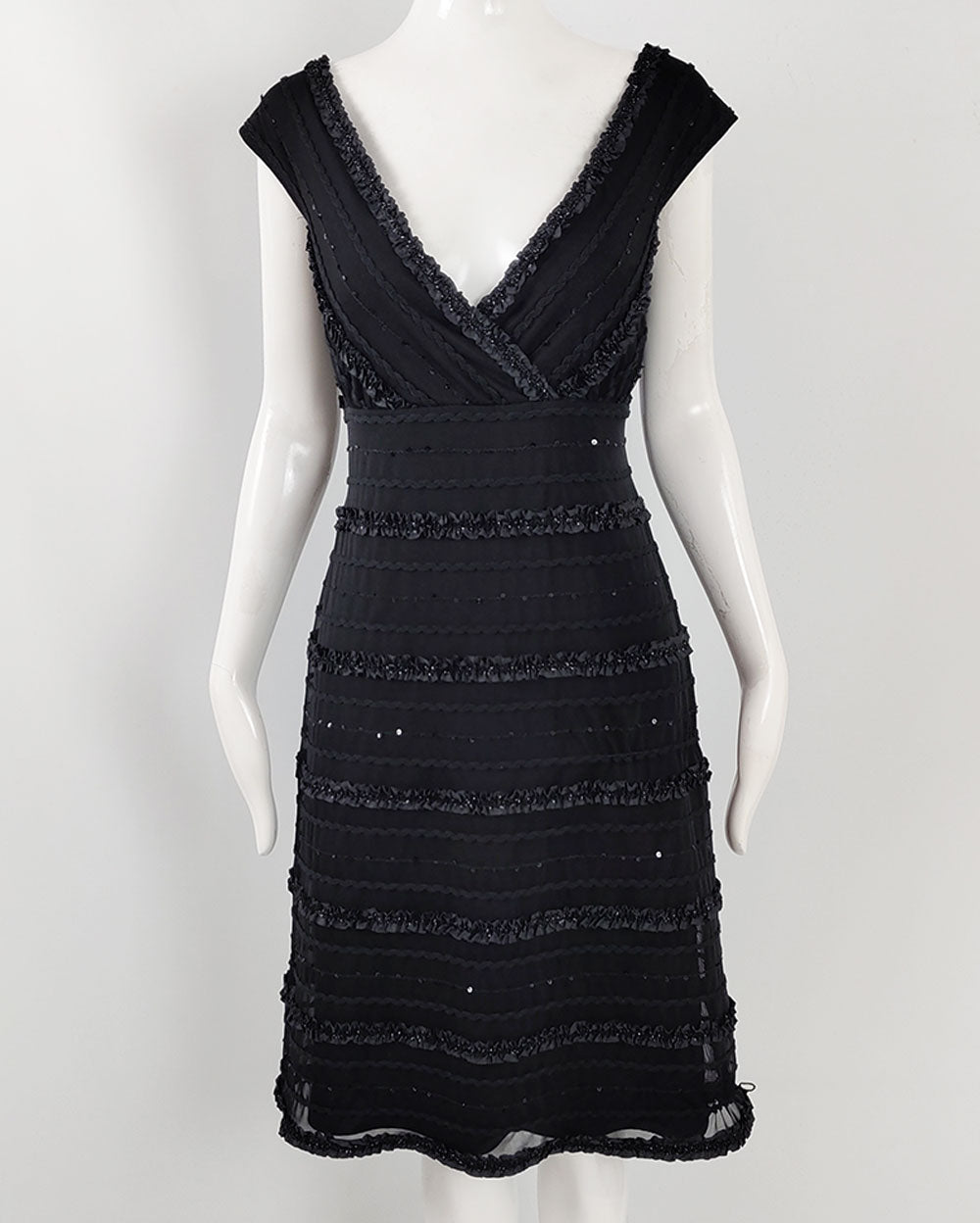 Tadashi Shoji Vintage Womens Black Mesh Party Dress