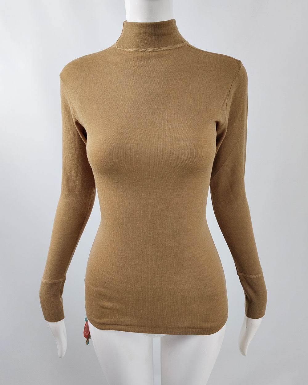 An image of a womens vintage tan wool knit undershirt by Ermenegildo Zegna.