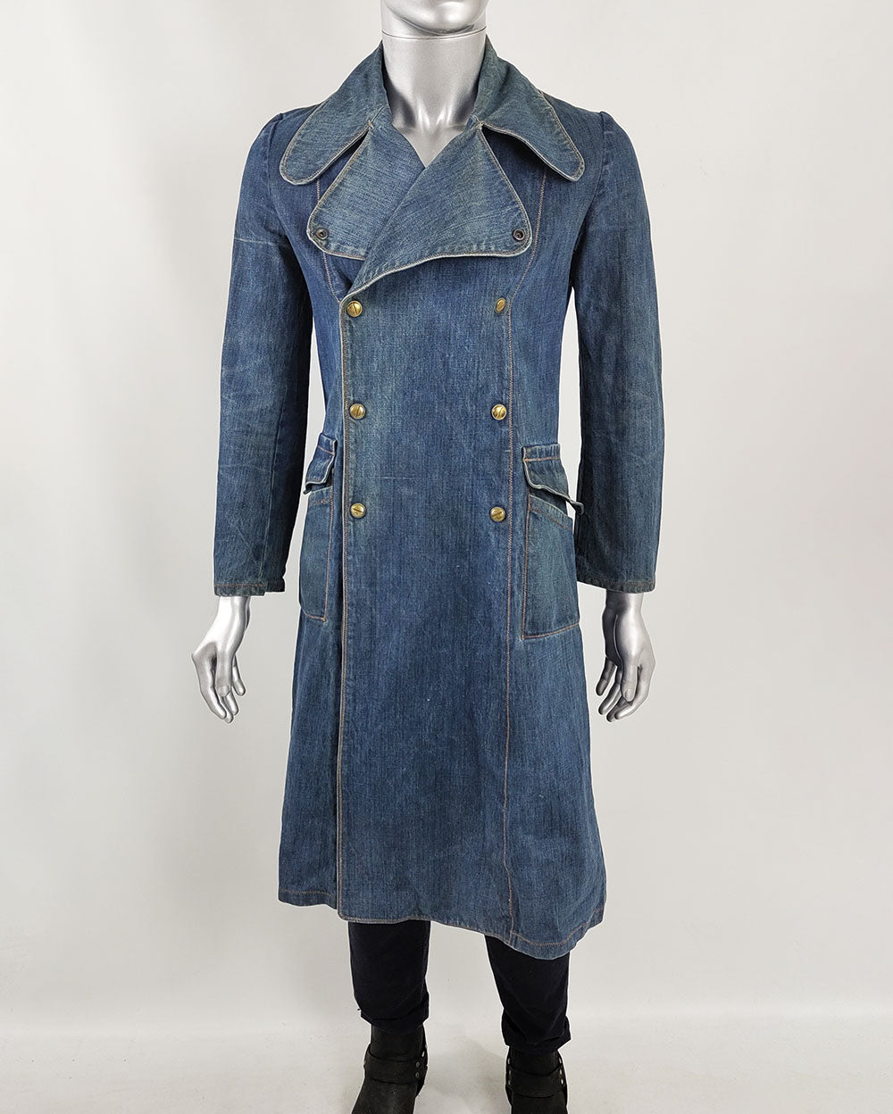 Vintage 1970s blue denim peacoat by The Wild Mustang Co.