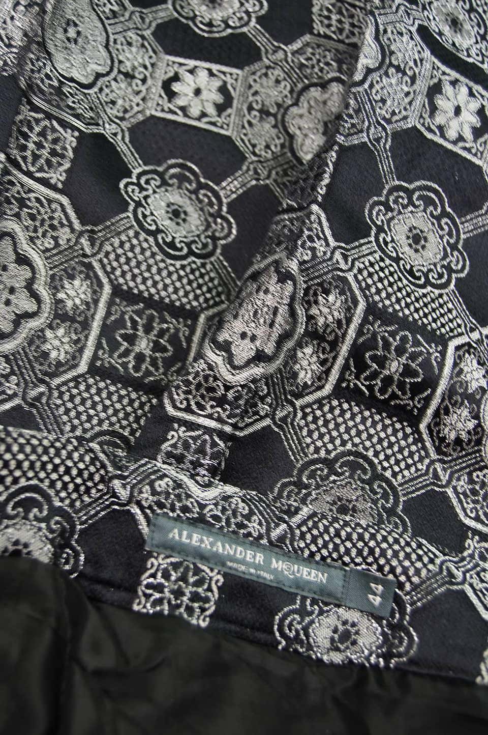 Vintage Womens Black & Silver Brocade Trousers, A/W 2003