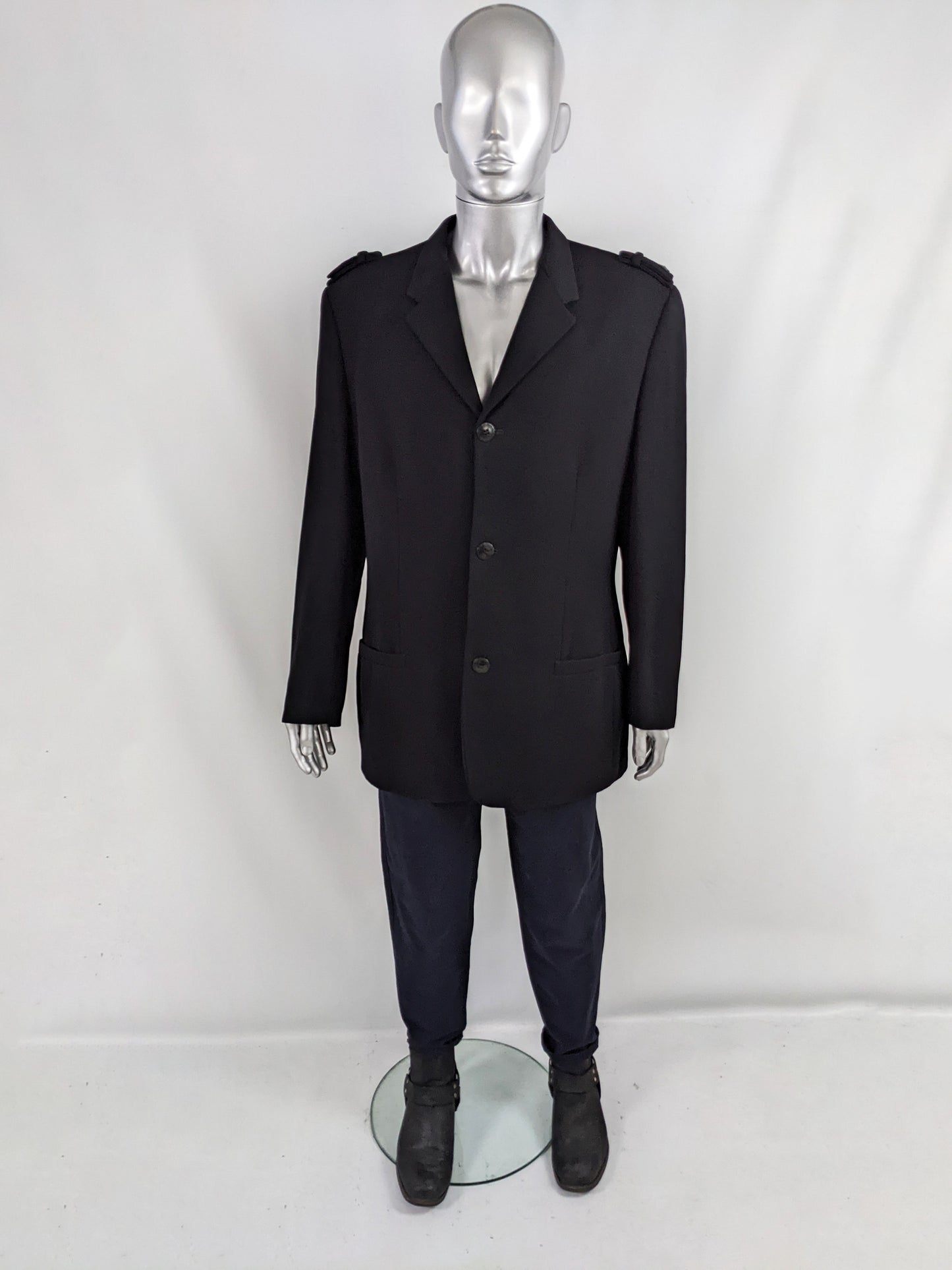 Gianni Versace Vintage Mens Epaulette Military Style Jacket, 1990s