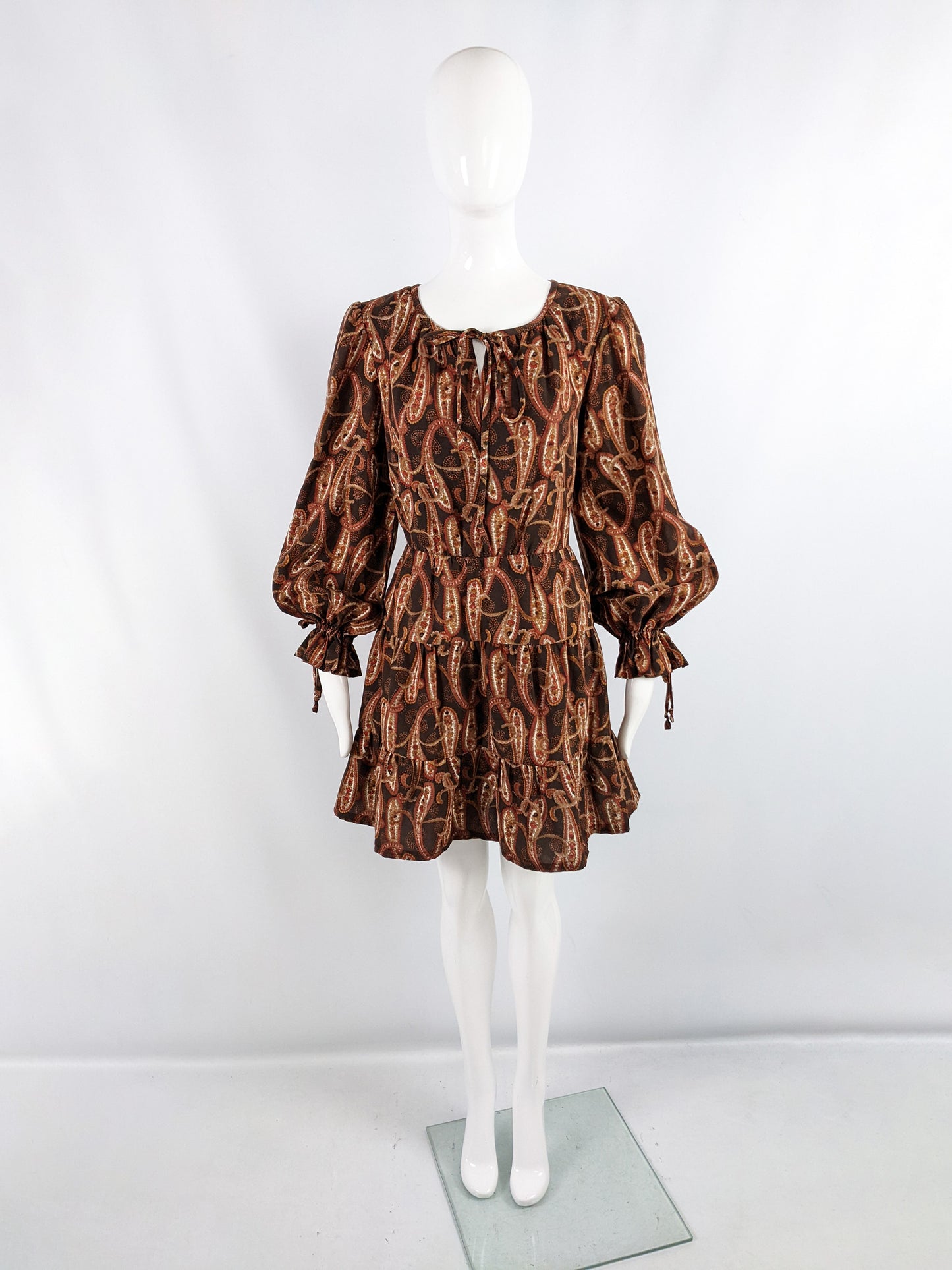 Fabiani Vintage Poet Sleeve Paisley Dress, 1970s