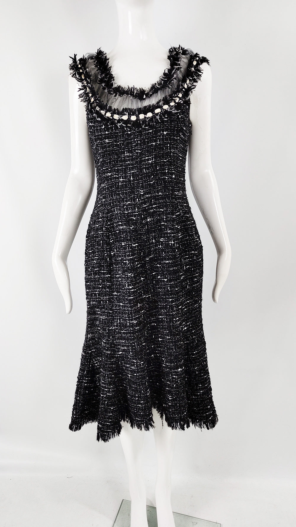 Emanuel Ungaro Vintage Black & White Tweed Dress
