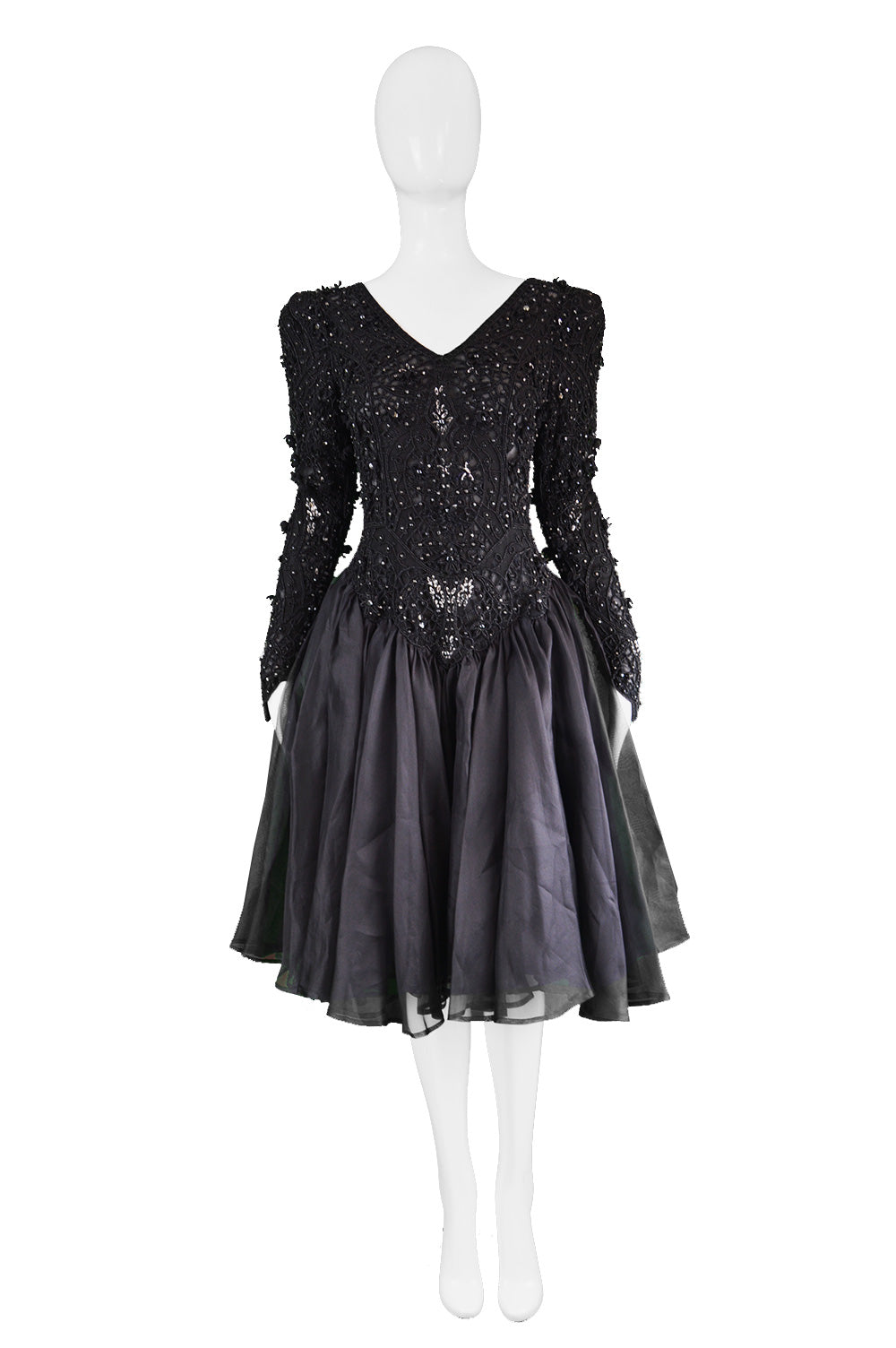 Vintage Haute Couture Beaded Party Dress, 1980s