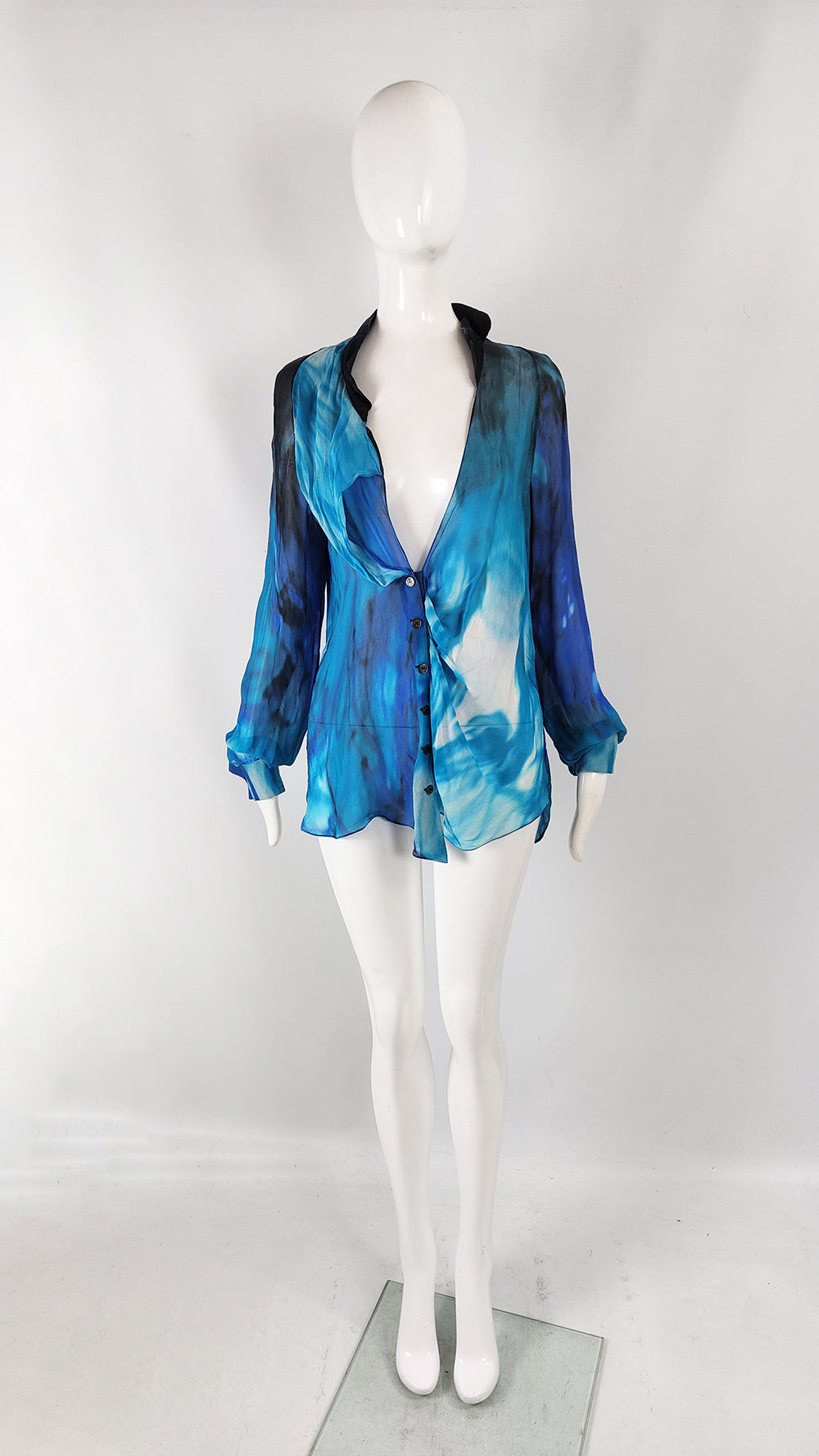 Emanuel Ungaro Vintage Sheer Silk Chiffon Blouse