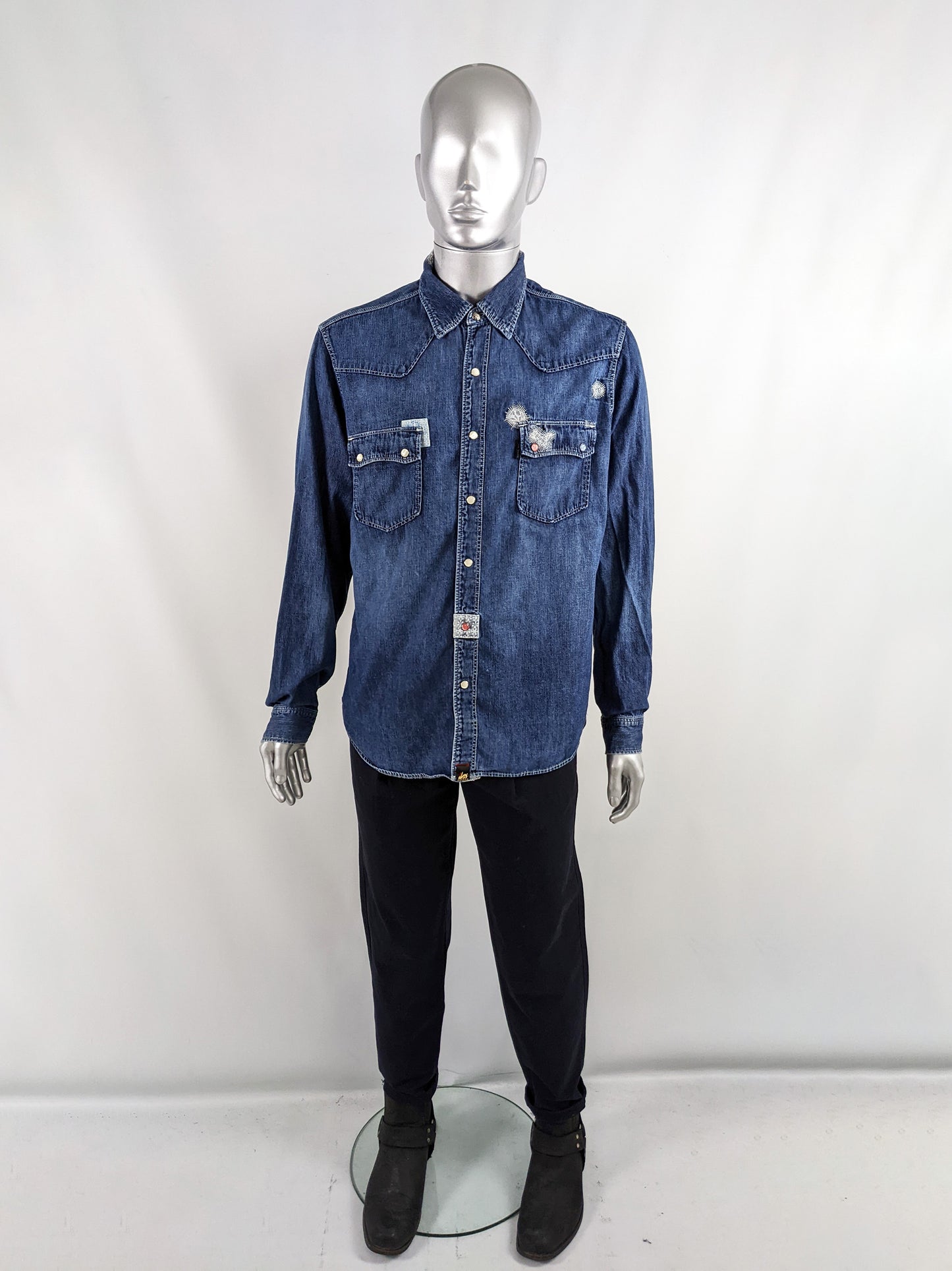 Red Ear by Paul Smith Vintage Mens Denim Shirt, 1990s