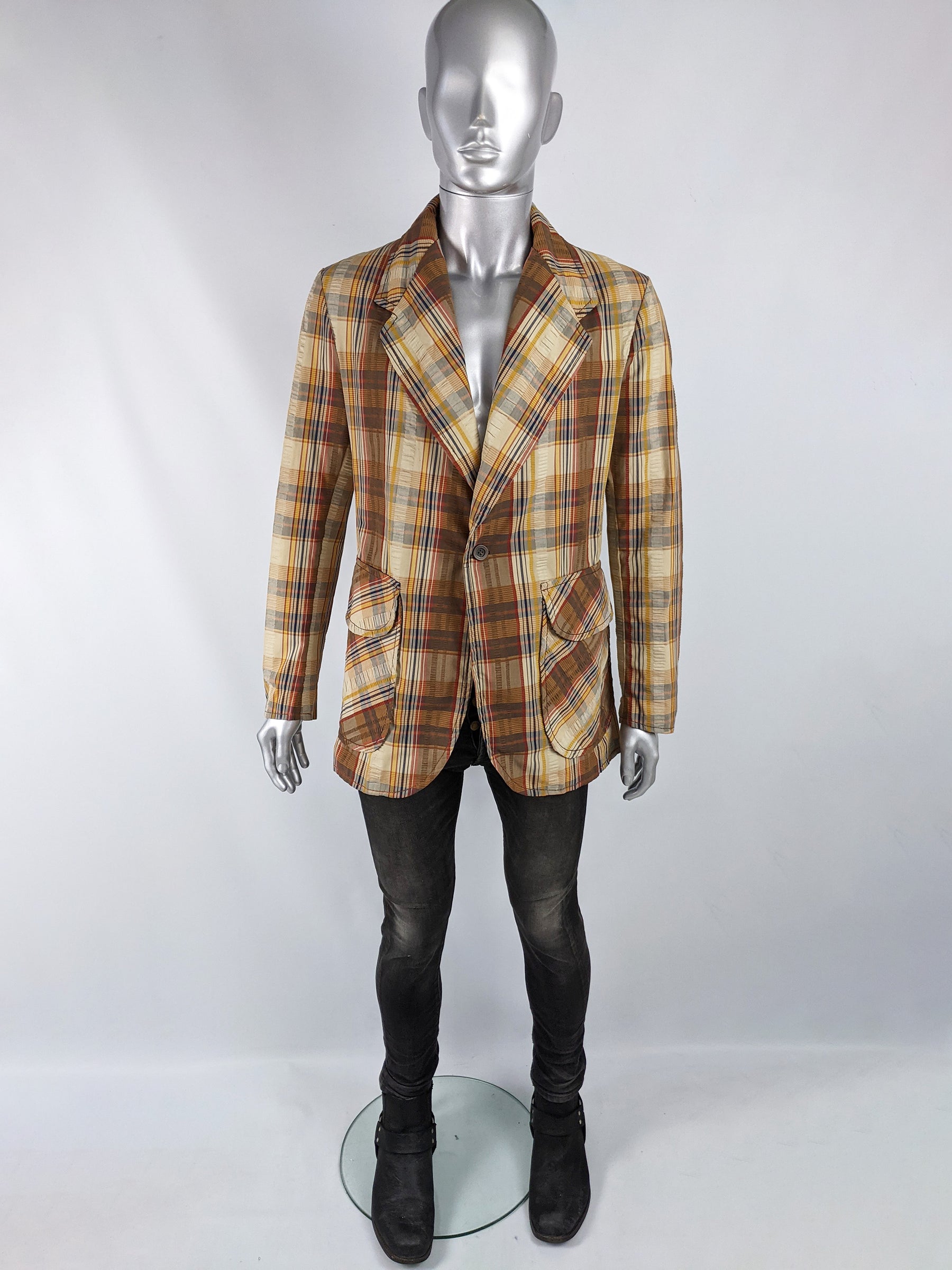 Vintage Mens Seersucker Sport Coat, 1960s