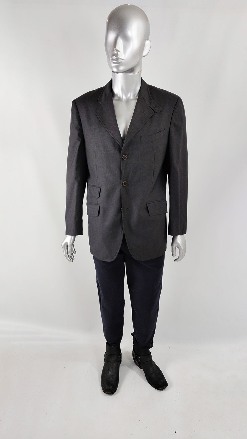 Etro Vintage Mens Dark Grey Blazer Jacket