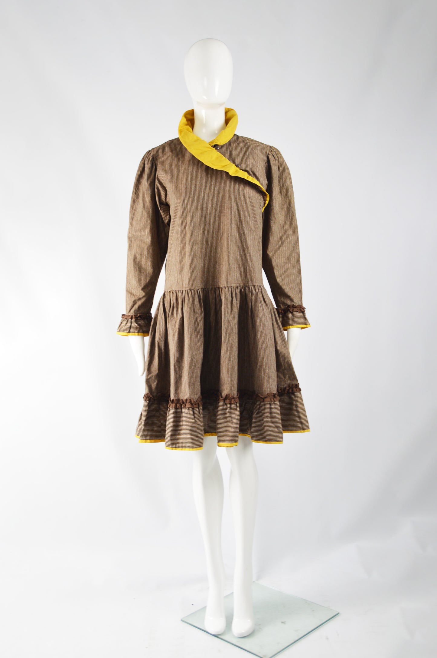 Womens Vintage Corduroy Trapeze Dress A/W 1981