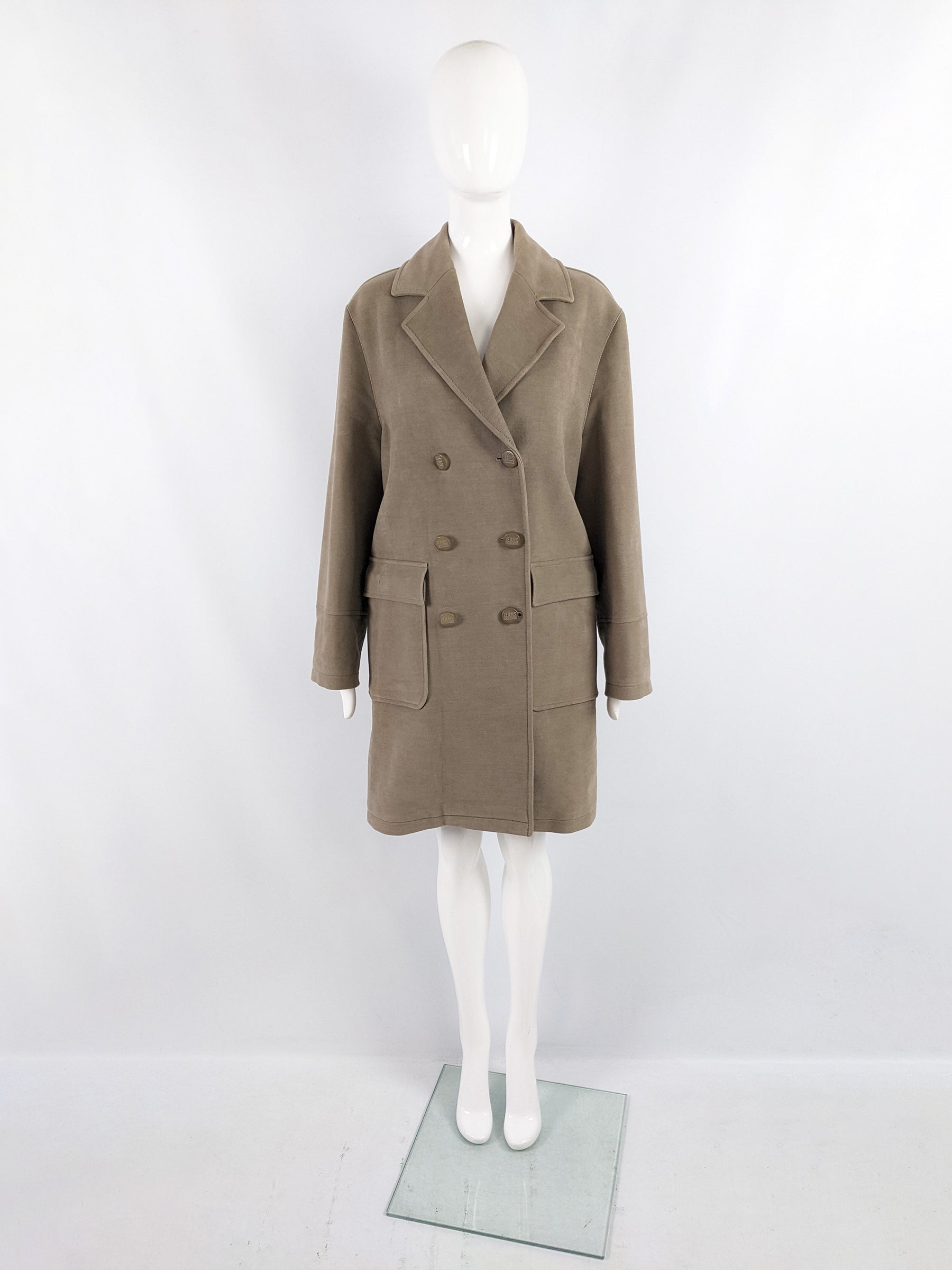 Iceberg Vintage Womens Velvet Pea Coat, 1990s