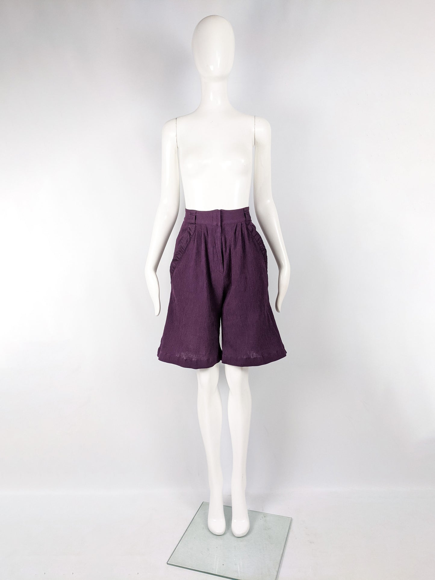 Gianni Versace Vintage Womens Fortuny Pleated Bermuda Shorts, 1980s
