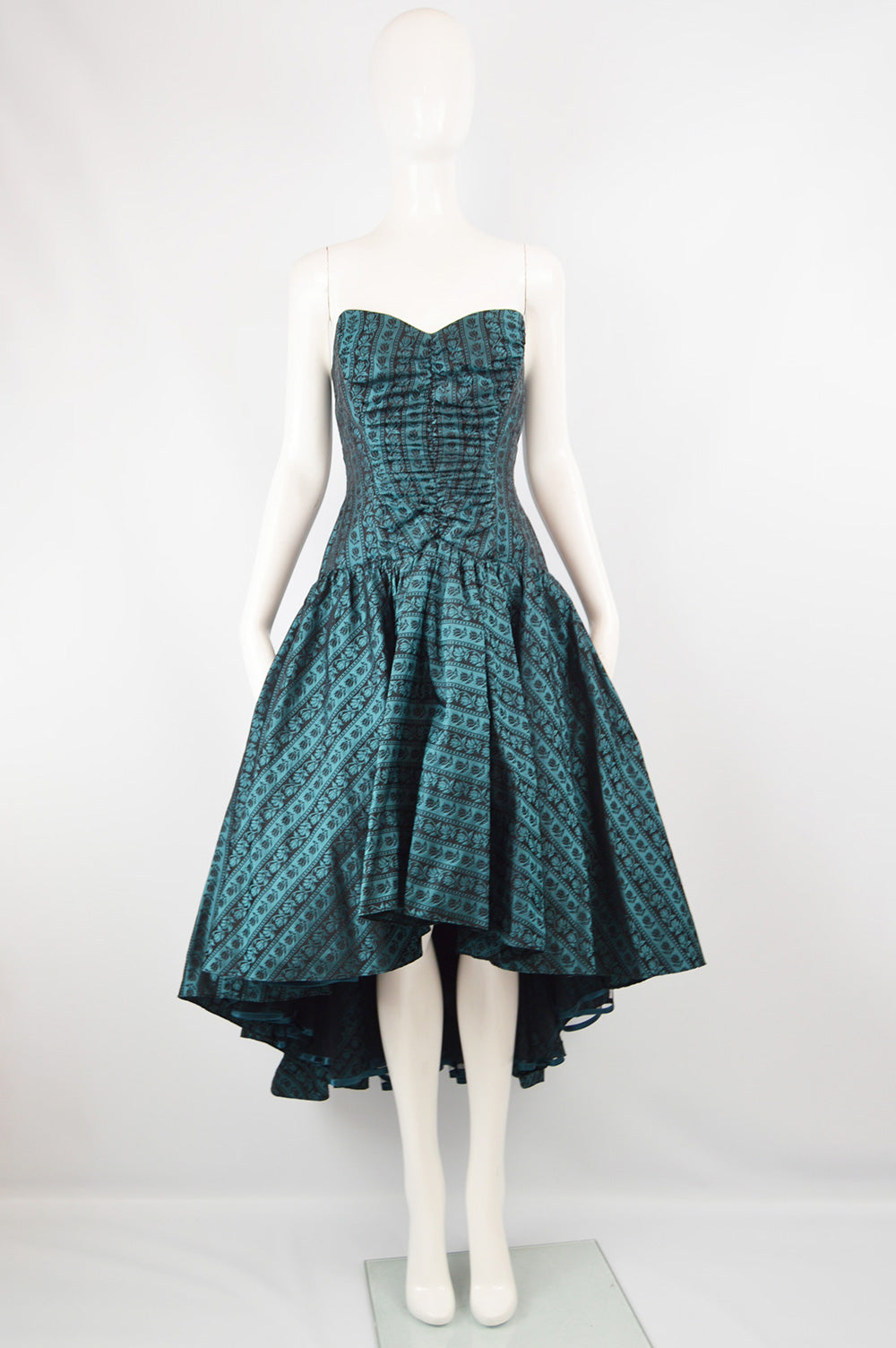 Vintage Women's Jacquard Evening Dress, 1980s