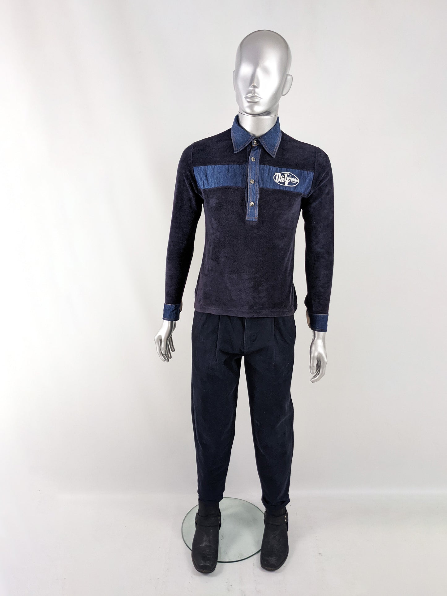 Dolce & Gabbana D&G Vintage Mens Velour Shirt, 2000s