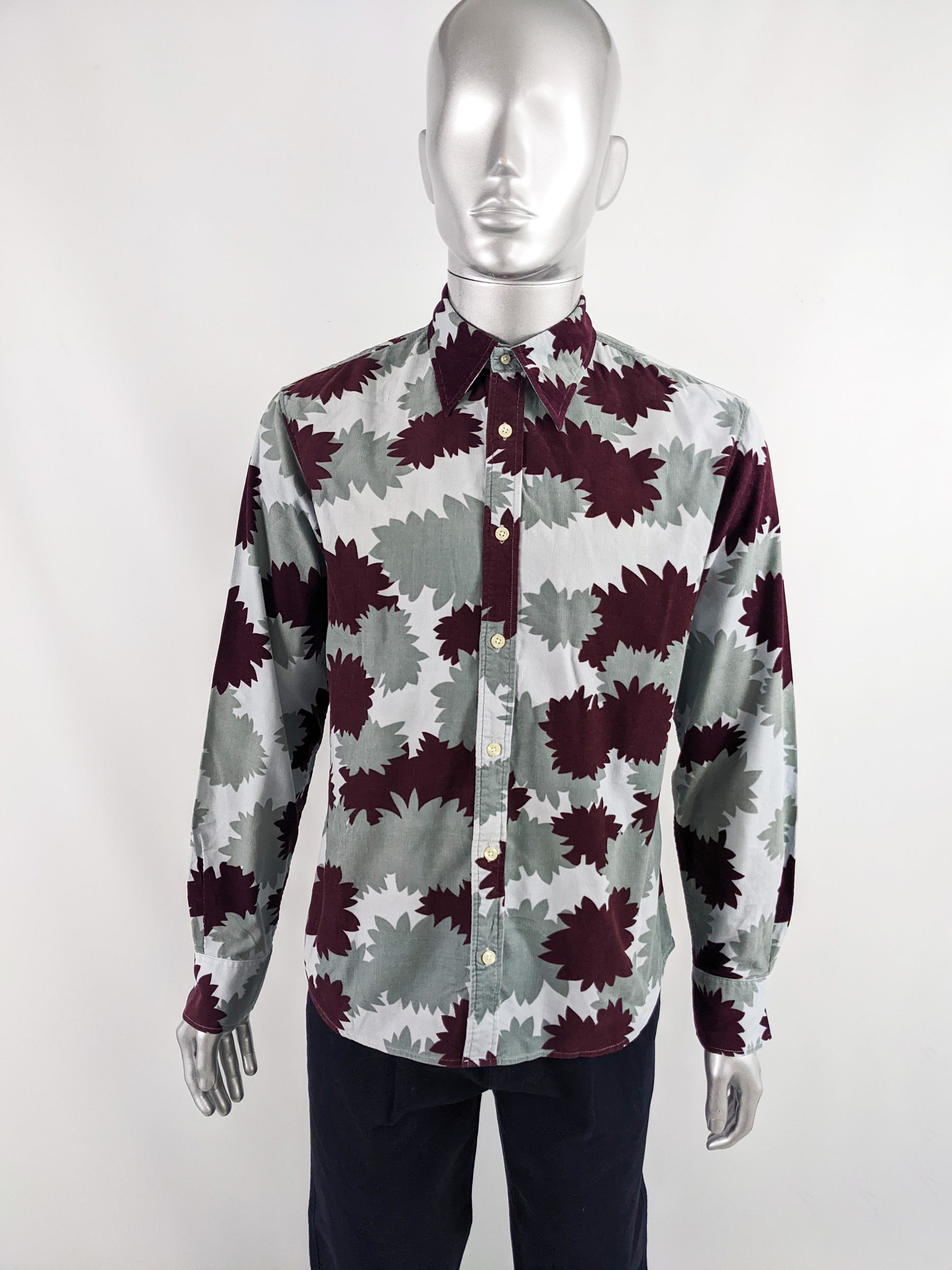 Abstract Print Long Sleeve Mens Paul Smith Vintage Shirt, 1990s
