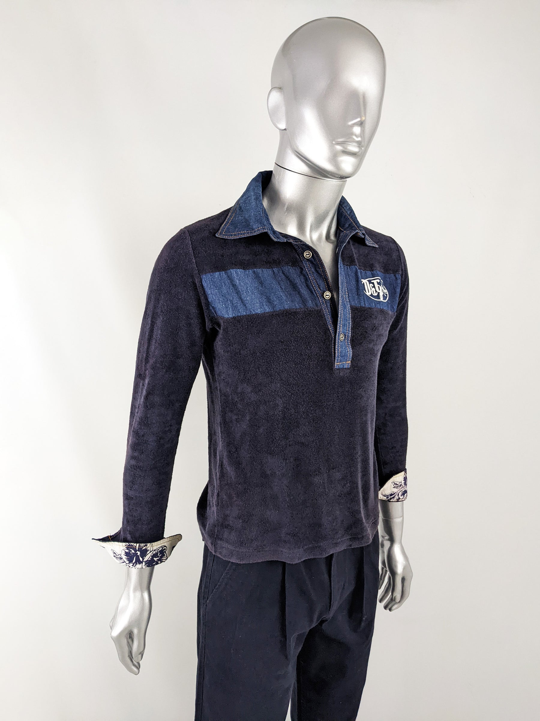 Dolce & Gabbana D&G Vintage Mens Velour Shirt, 2000s
